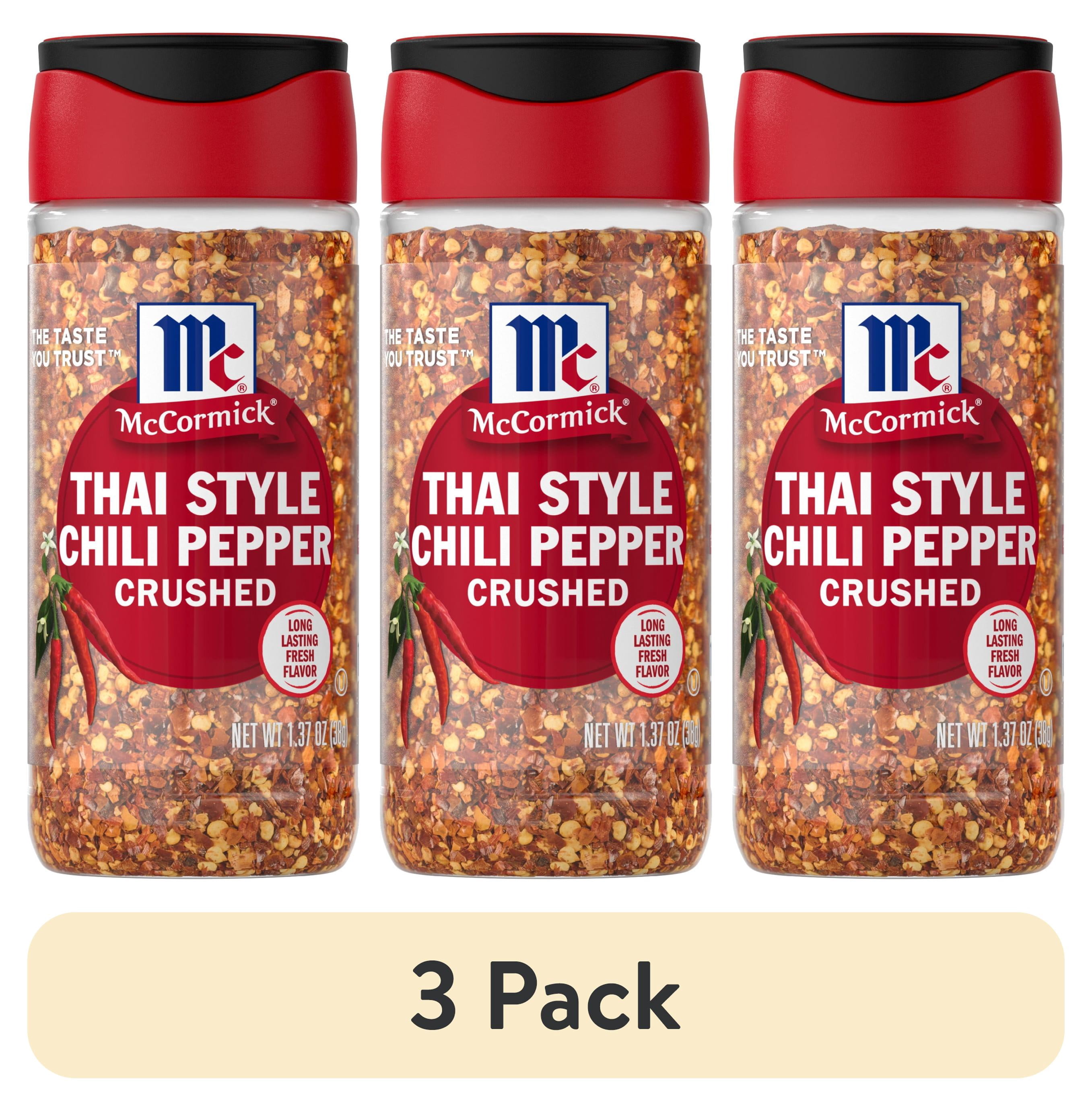 (3 pack) McCormick Crushed Thai Style Chili Pepper, 1.37 oz Bottle