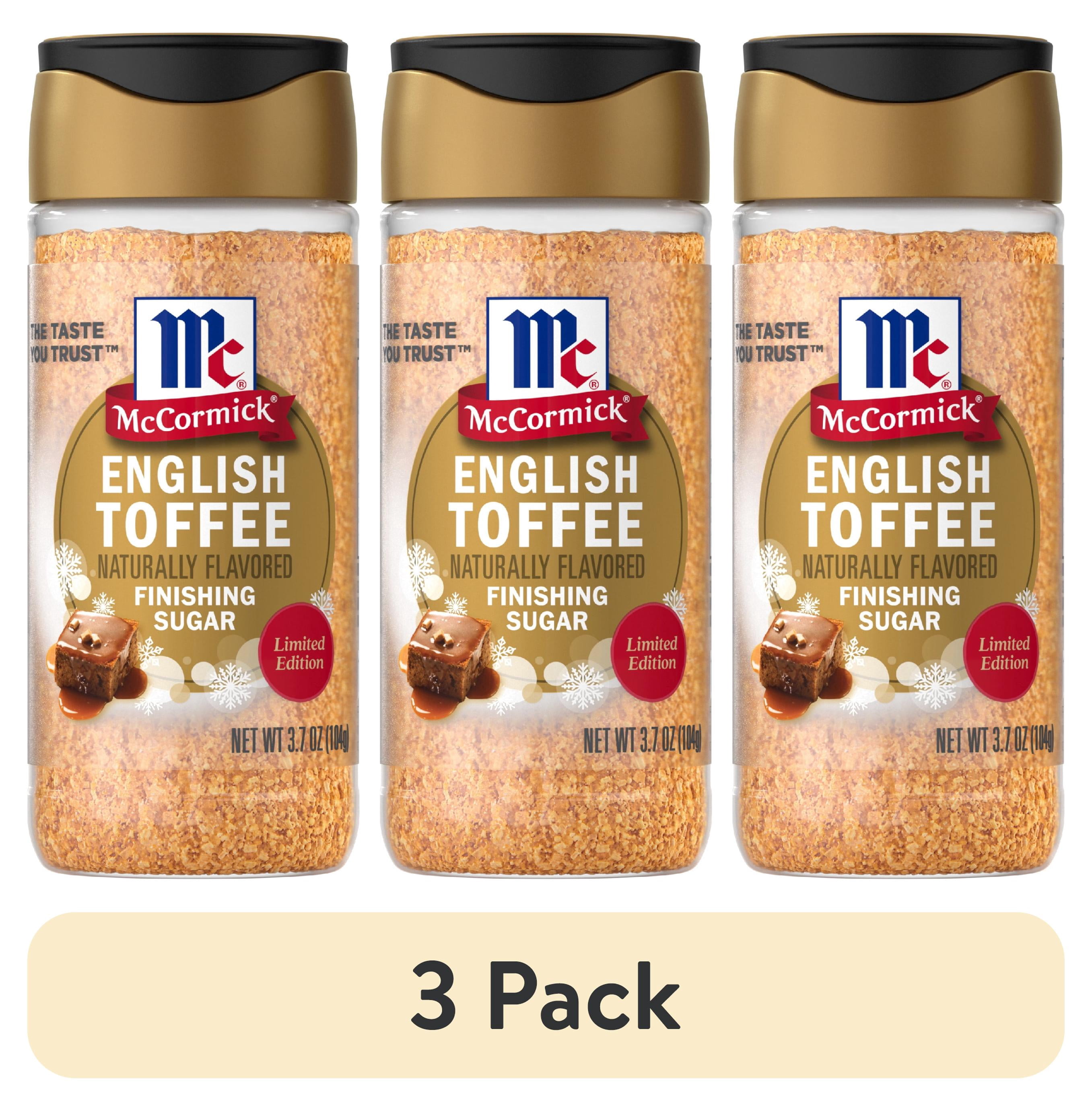 (3 pack) McCormick English Toffee Finishing Sugar, 3.7 oz Bottle