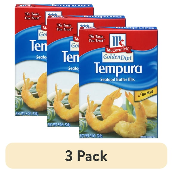 (3 pack) McCormick GOLDEN DIPT Tempura Seafood Batter Mix, 8 oz Box