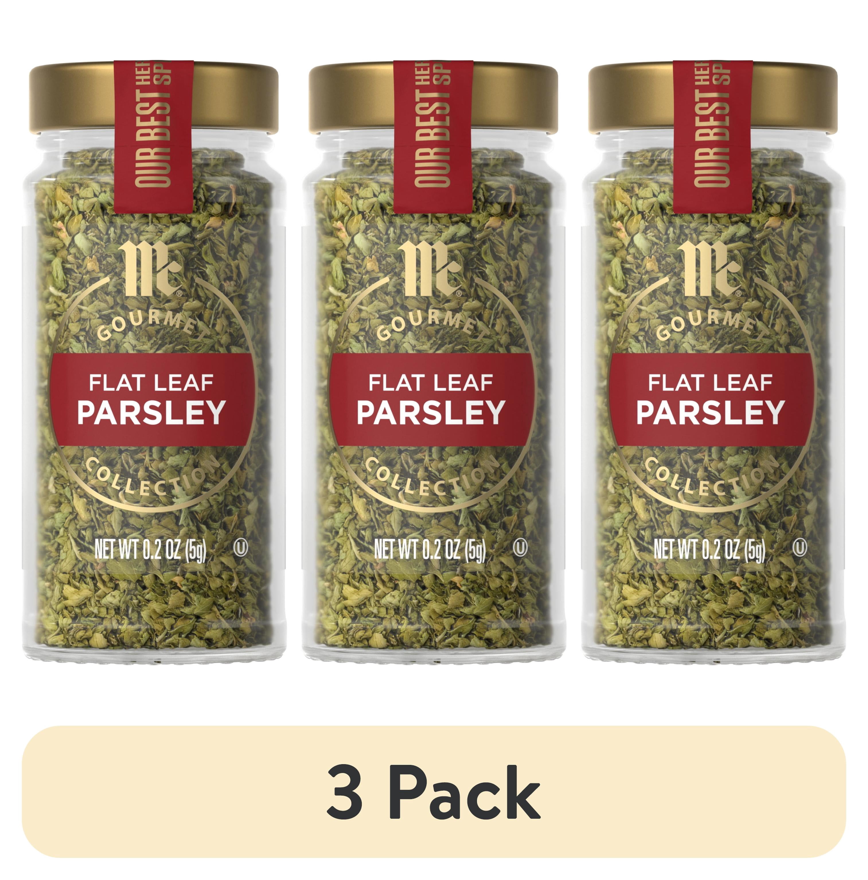 (3 pack) McCormick Gourmet Kosher All Natural Flat Leaf Parsley, 0.2 oz Bottle