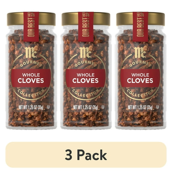 (3 pack) McCormick Gourmet Kosher All Natural Whole Cloves, 1.25 oz Bottle