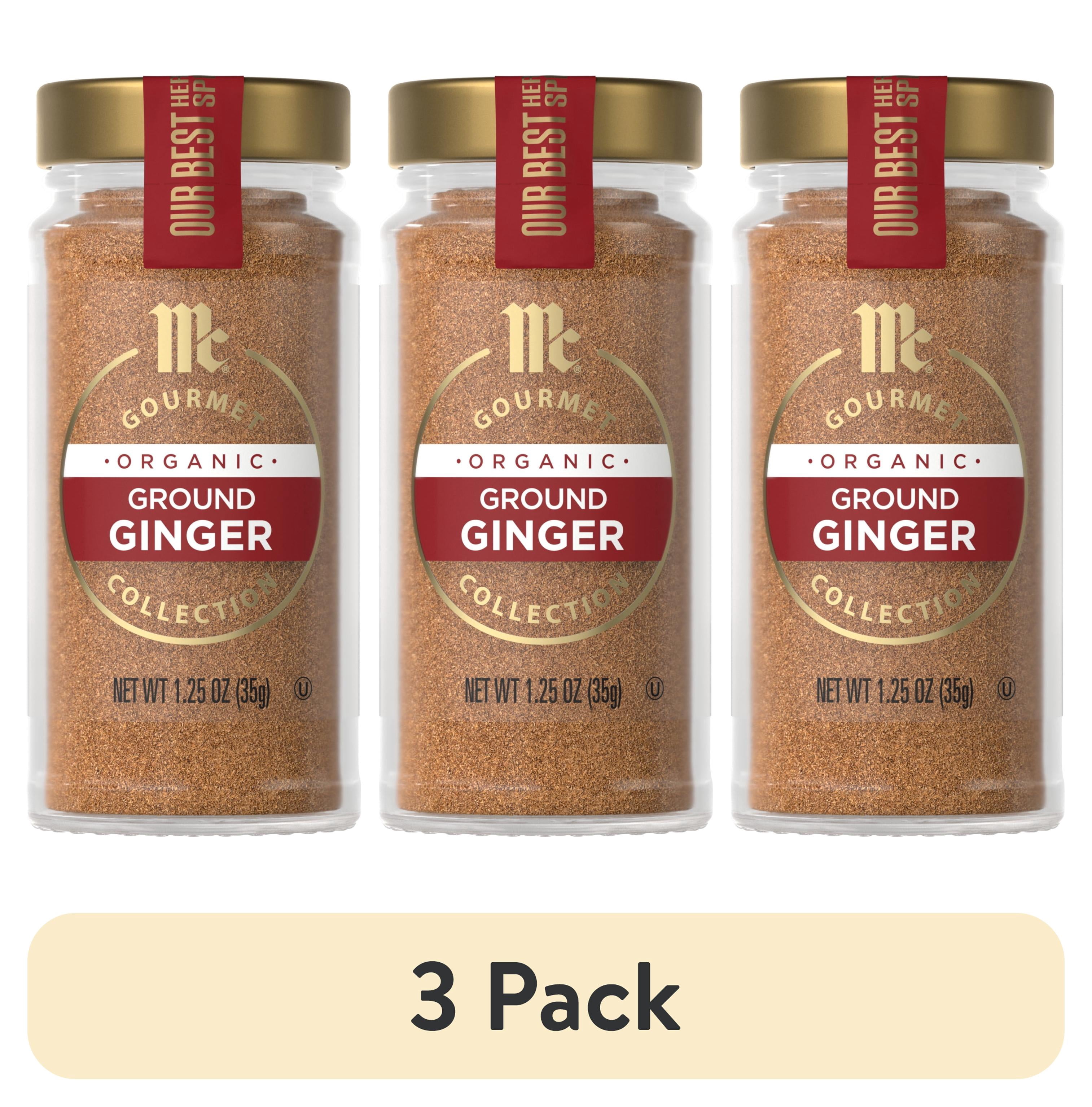 (3 pack) McCormick Gourmet Organic Ground Ginger, 1.25 oz Bottle