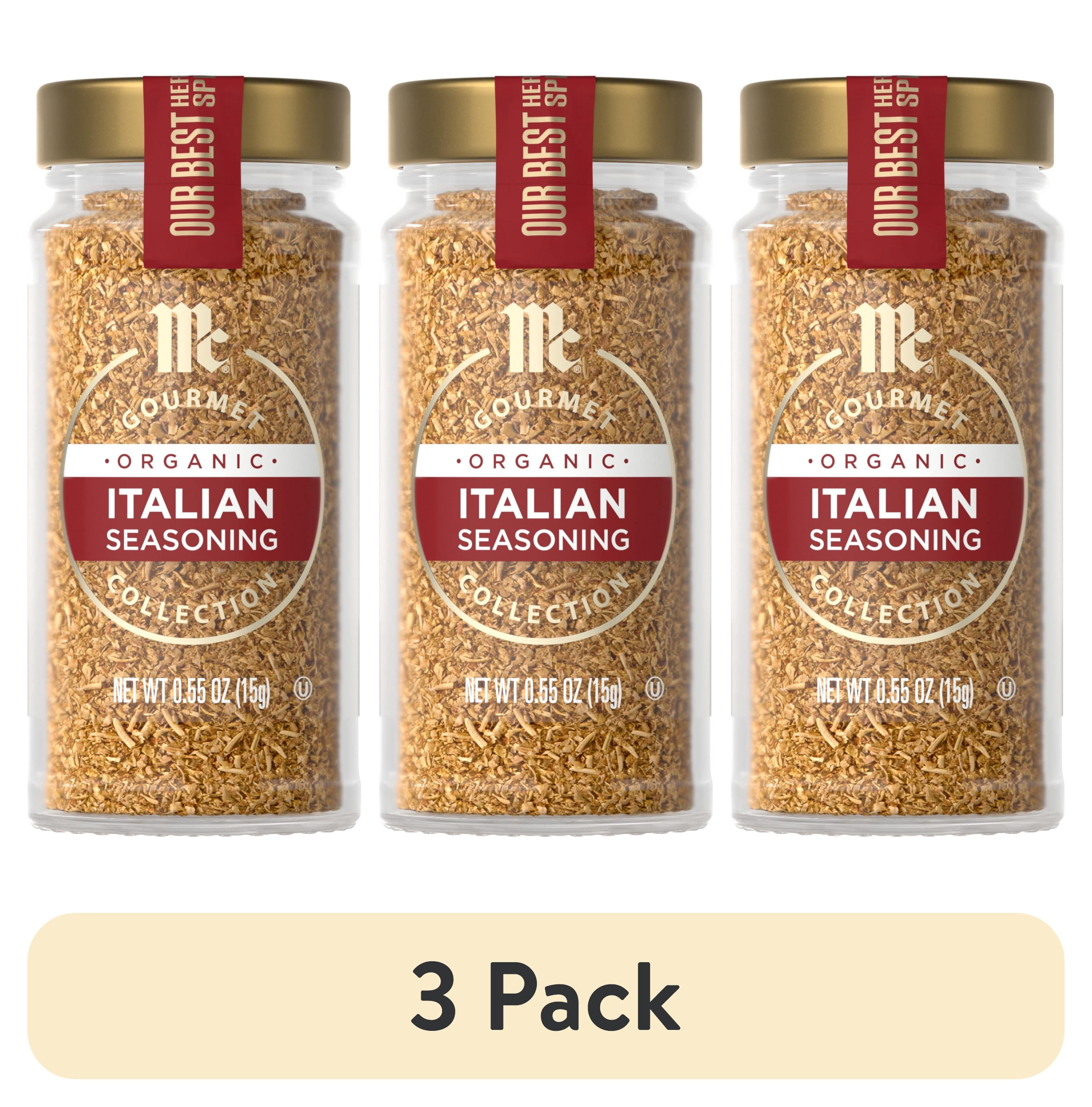 (3 pack) McCormick Gourmet Organic Italian Seasoning, 0.55 oz Bottle