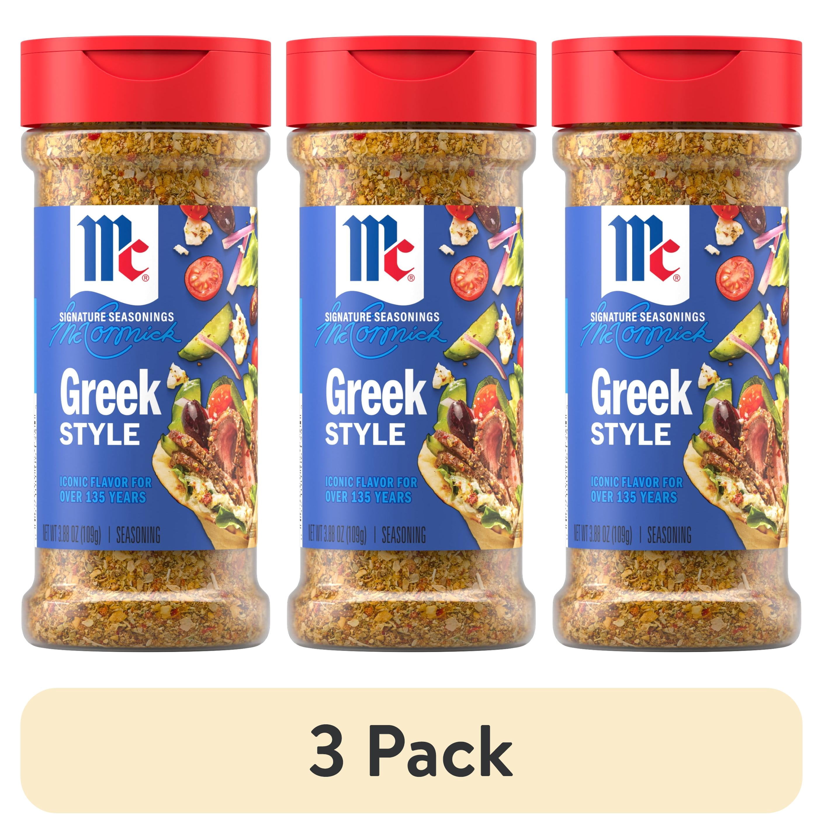 (3 pack) McCormick Greek Style Seasoning, 3.88 oz Bottle