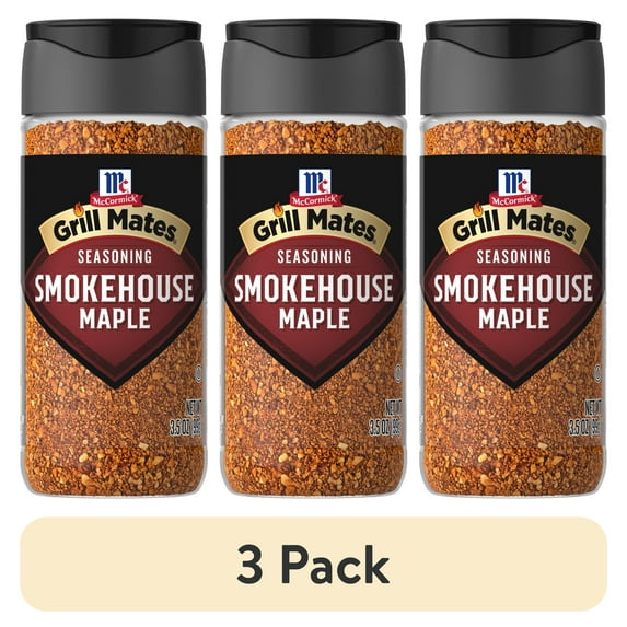 (3 pack) Grill Mates Seasoning, Smokehouse Maple, 3.5 oz Bottle