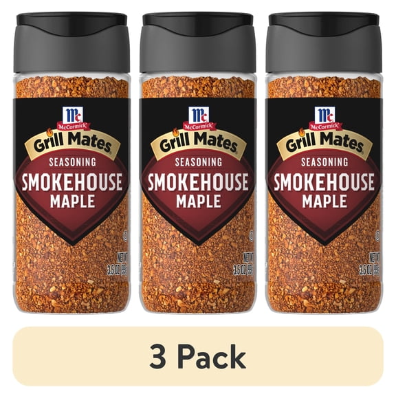 (3 pack) Grill Mates Seasoning, Smokehouse Maple, 3.5 oz Bottle