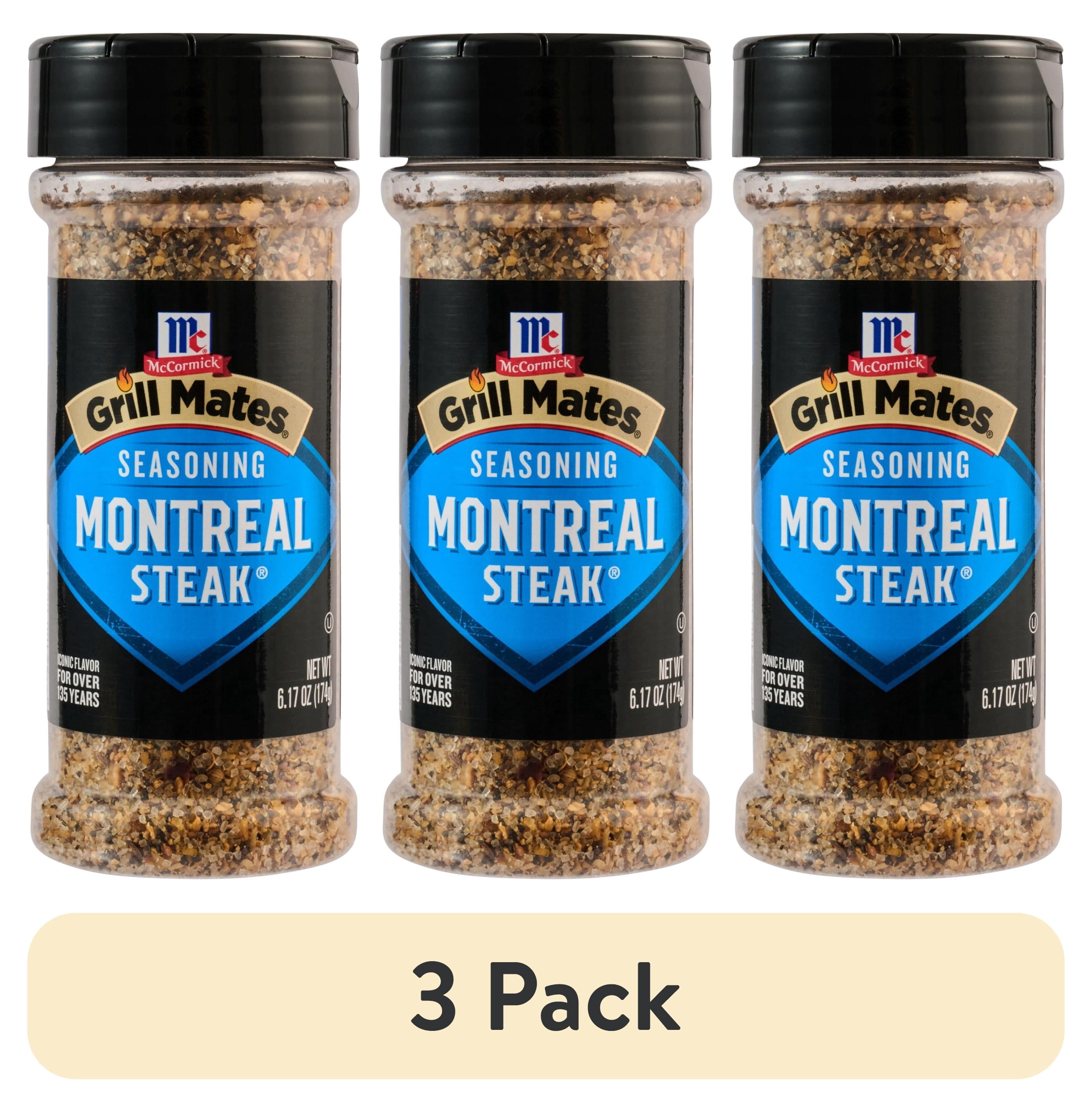 (3 pack) McCormick Grill Mates Kosher Montreal Steak Seasoning, 6.17 oz Bottle