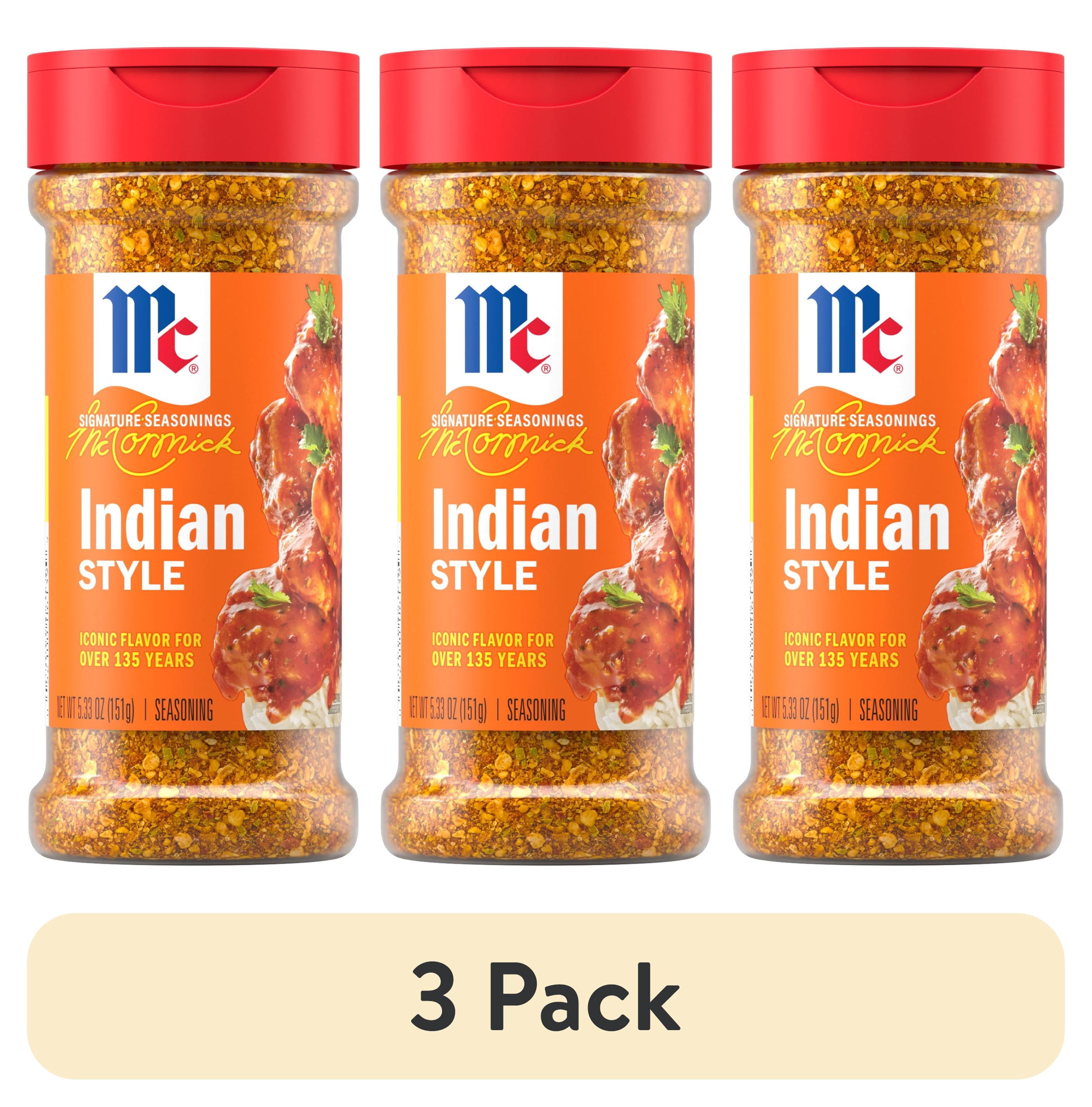 (3 pack) McCormick Indian Style Seasoning, 5.33 oz Bottle