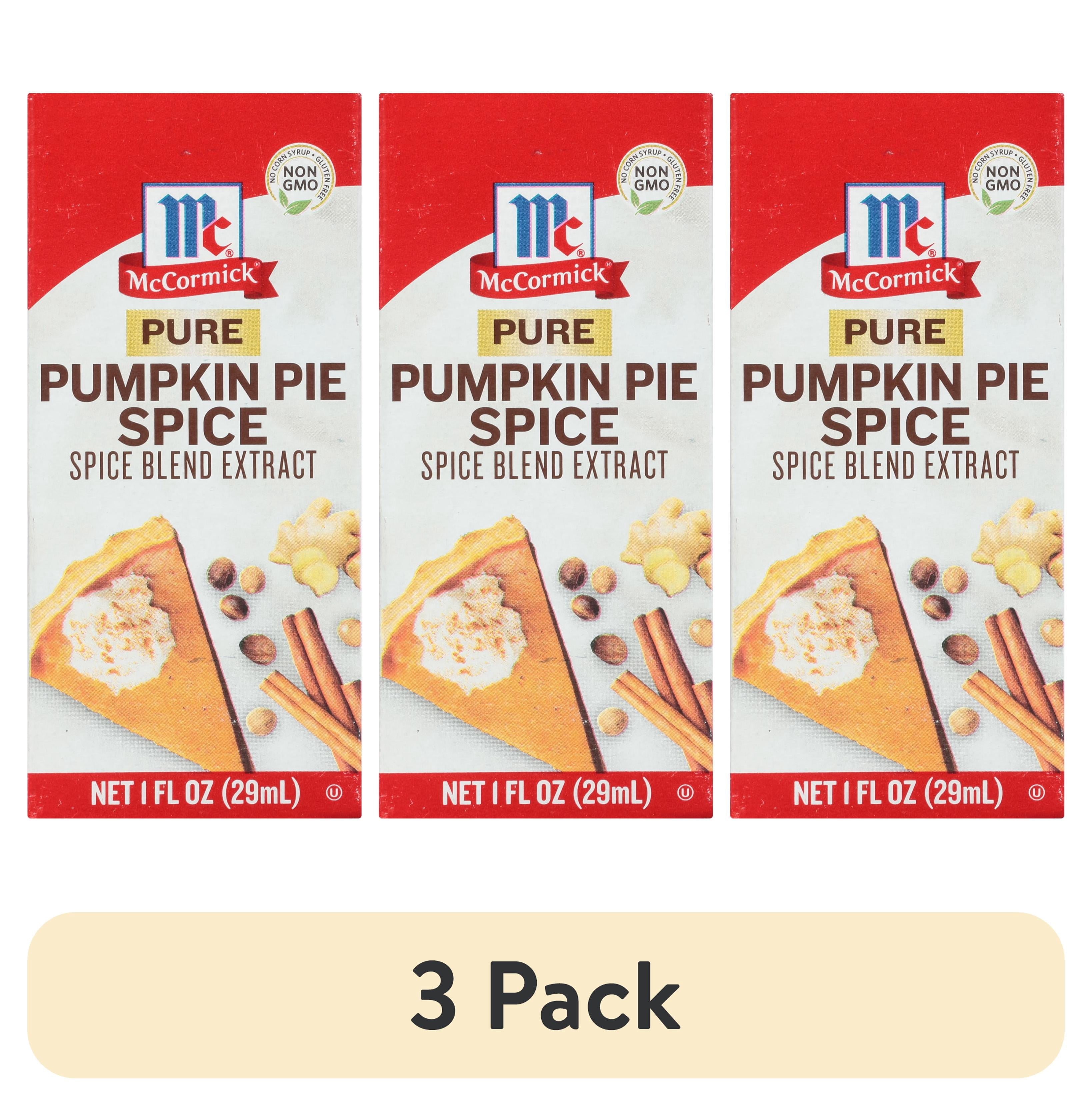 (3 pack) McCormick Kosher Pure Pumpkin Pie Spice Blend Extract, 1.0 fl oz Box