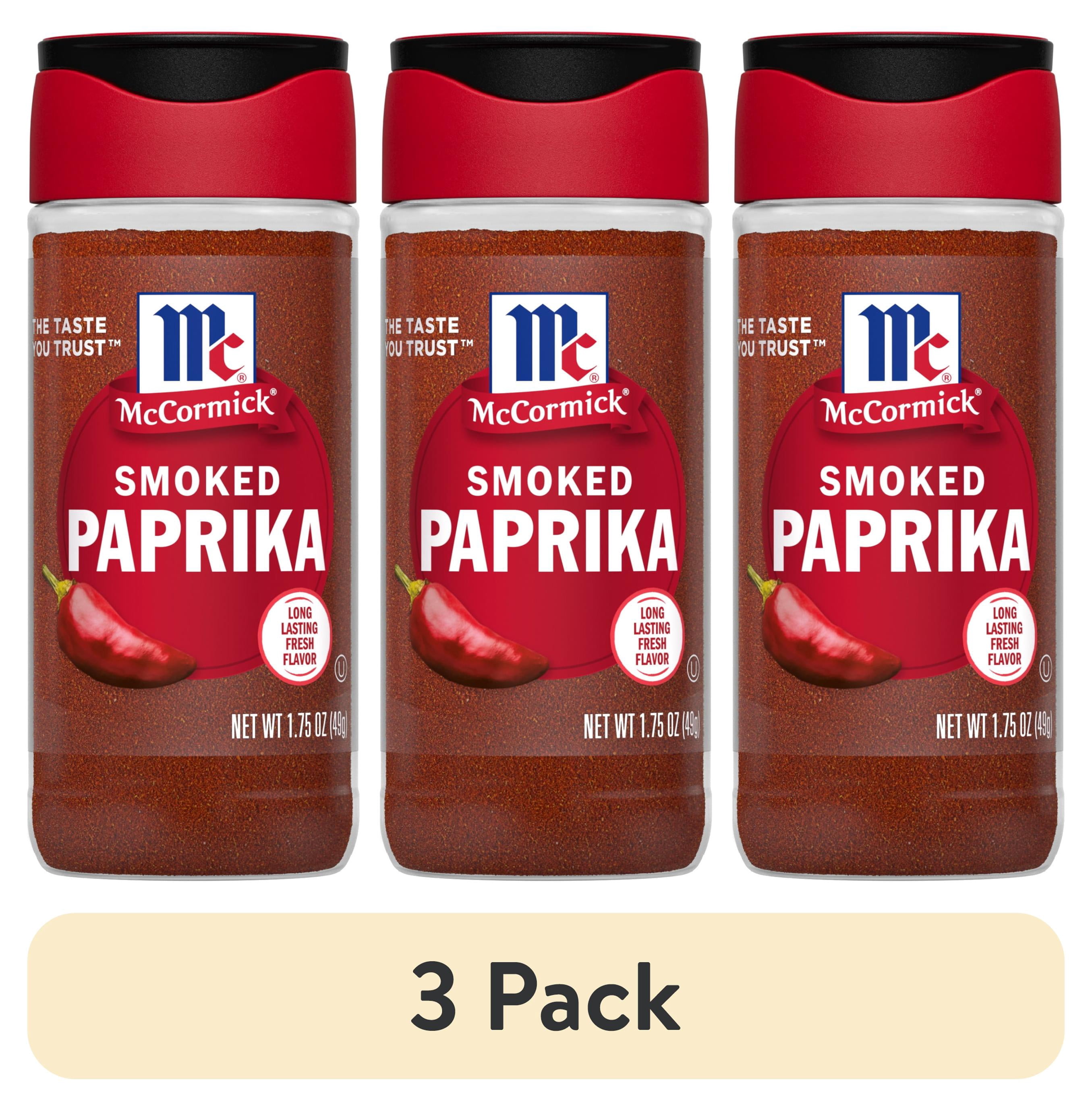 (3 pack) McCormick Kosher Smoked Paprika, 1.75 oz Bottle