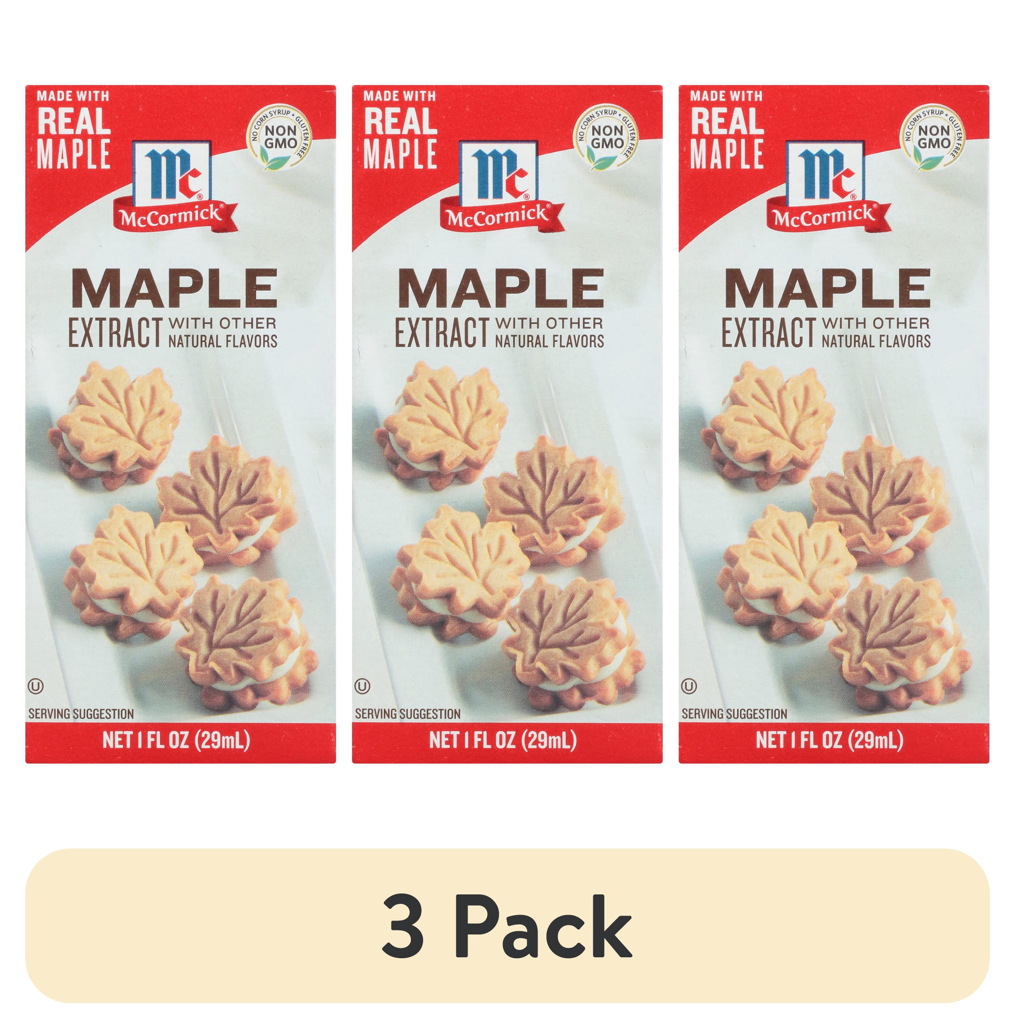 (3 pack) McCormick Maple Extract With Other Natural Flavors, 1.0 fl oz Box