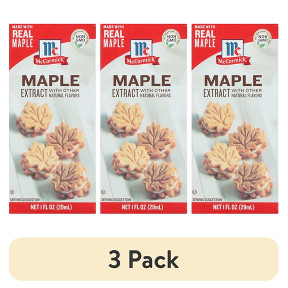 (3 pack) McCormick Maple Extract With Other Natural Flavors, 1.0 fl oz Box