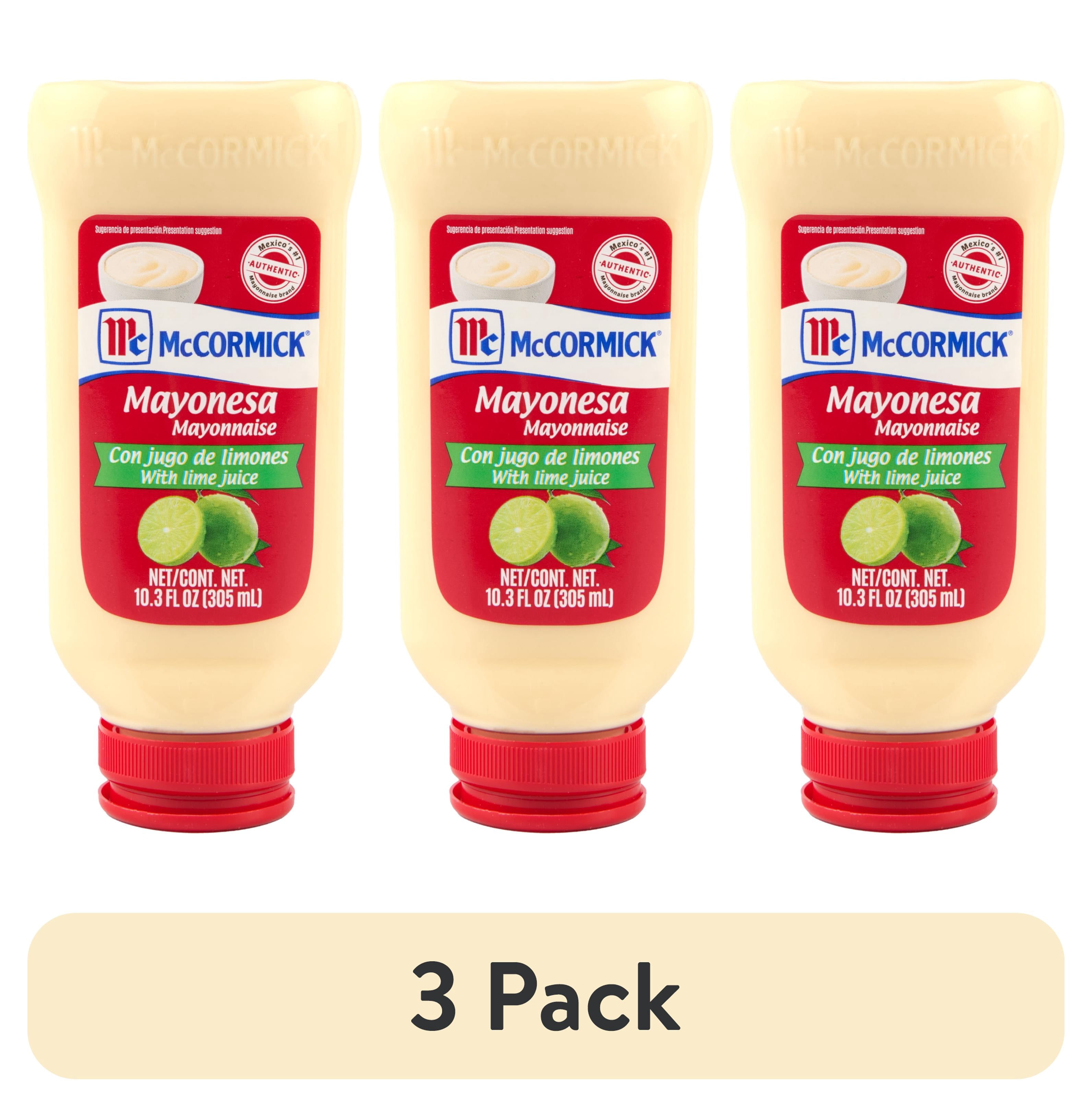 (3 pack) McCormick Mayonesa (Mayonnaise) with Lime Juice, 10.3 fl oz Bottle