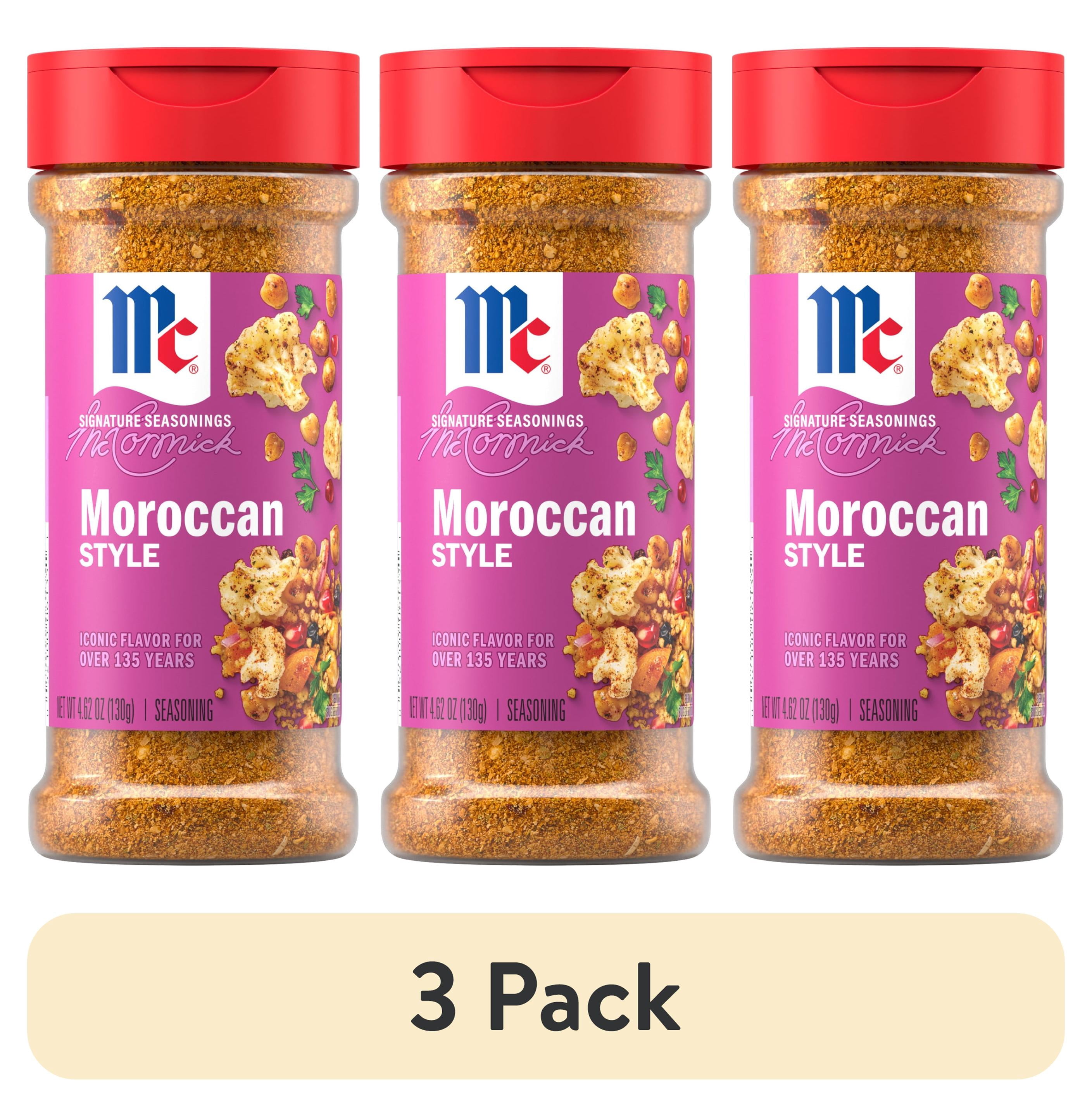 (3 pack) McCormick Moroccan Style Seasoning, 4.62 oz Bottle