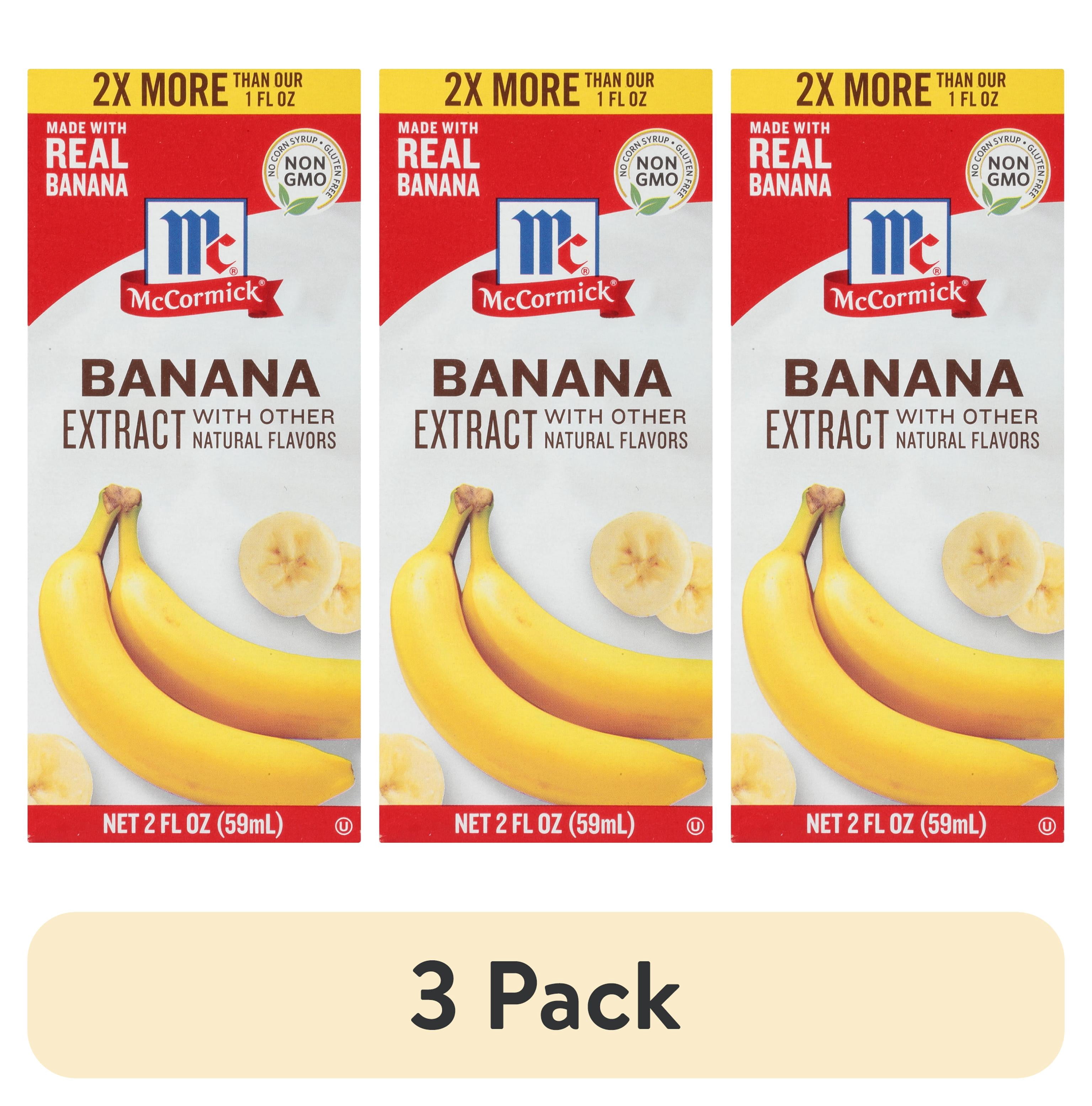 (3 pack) McCormick Non-GMO Gluten Free Banana Extract, 2.0 fl oz Box