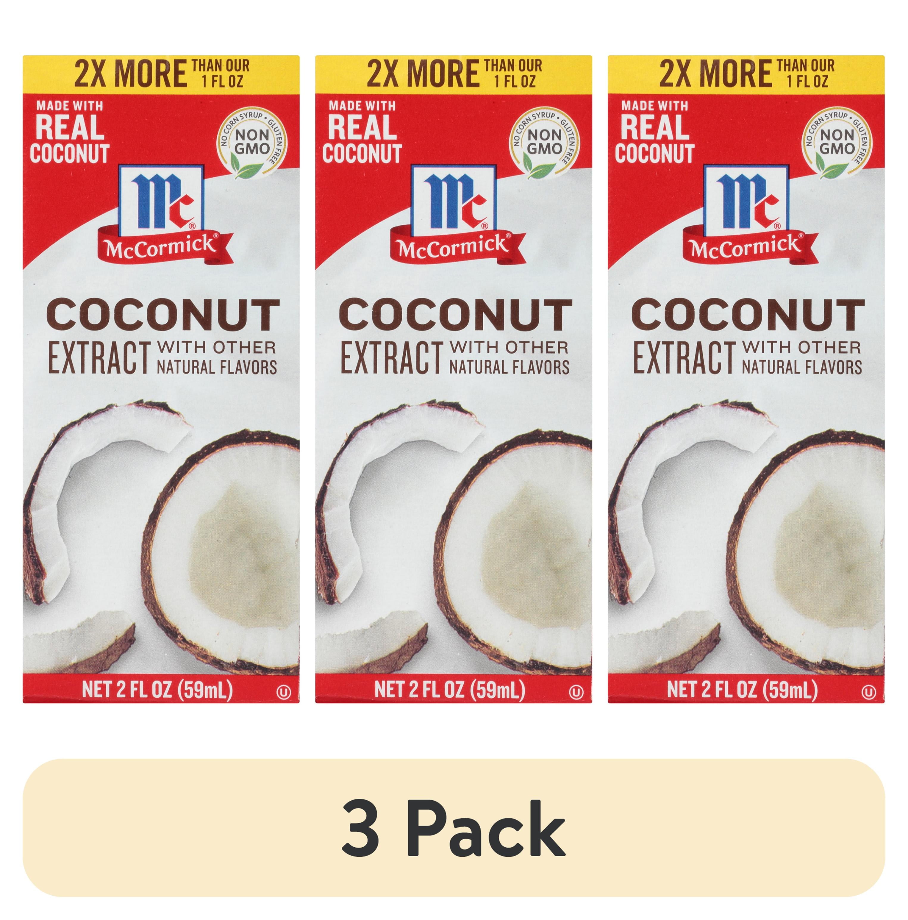 (3 pack) McCormick Non-GMO Gluten Free Coconut Extract, 2.0 fl oz Box