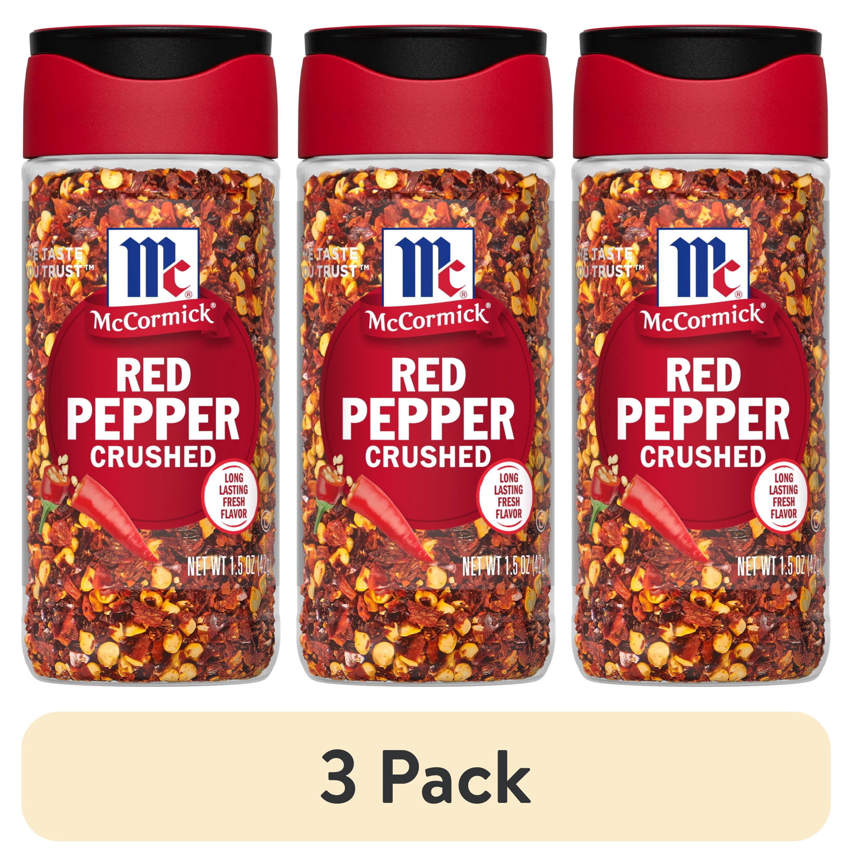 (3 pack) McCormick Kosher Crushed Red Pepper, 1.5 oz Bottle