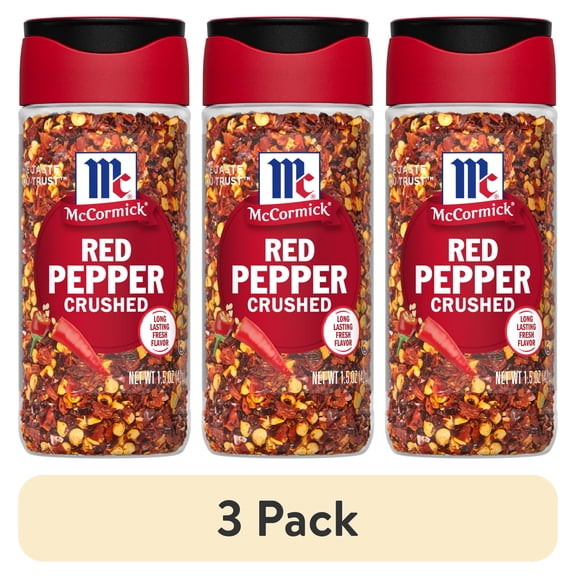 (3 pack) McCormick Kosher Crushed Red Pepper, 1.5 oz Bottle