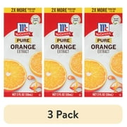 (3 pack) McCormick Non-GMO Kosher Pure Orange Extract, 2 fl oz Box