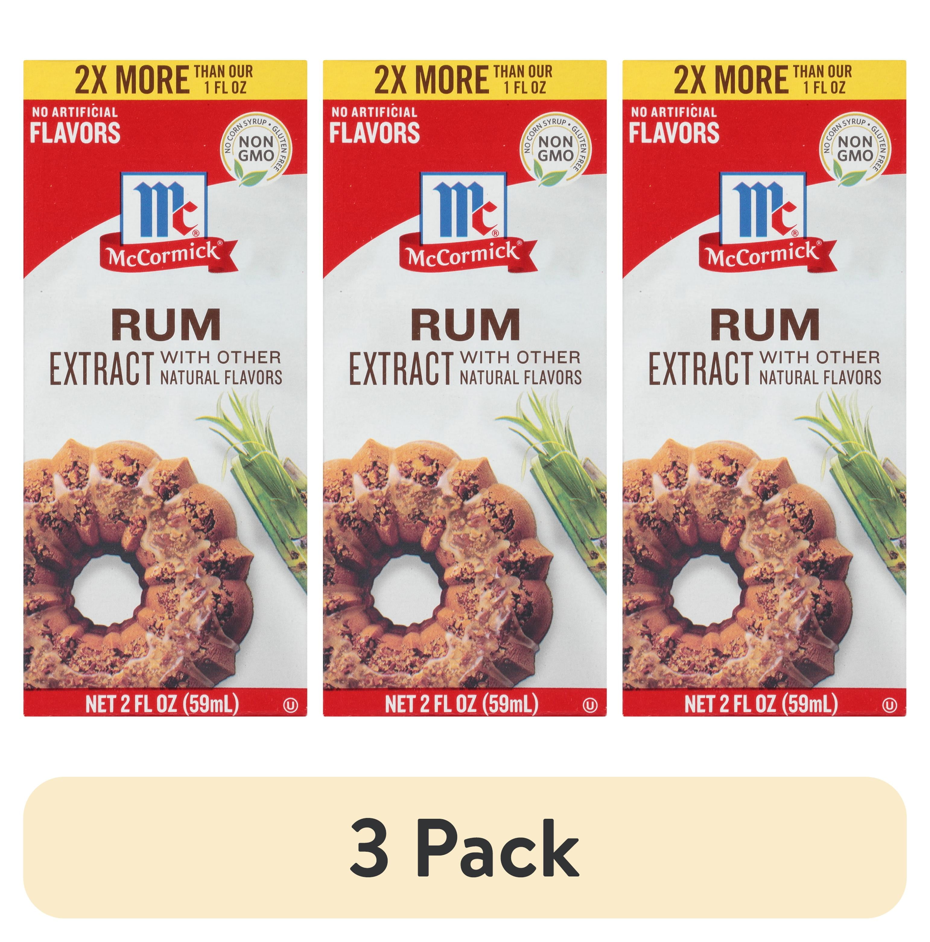 (3 pack) McCormick Non-GMO Rum Extract, 2.0 fl oz Box