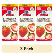 (3 pack) McCormick Non-GMO Strawberry Extract, 2 fl oz Box
