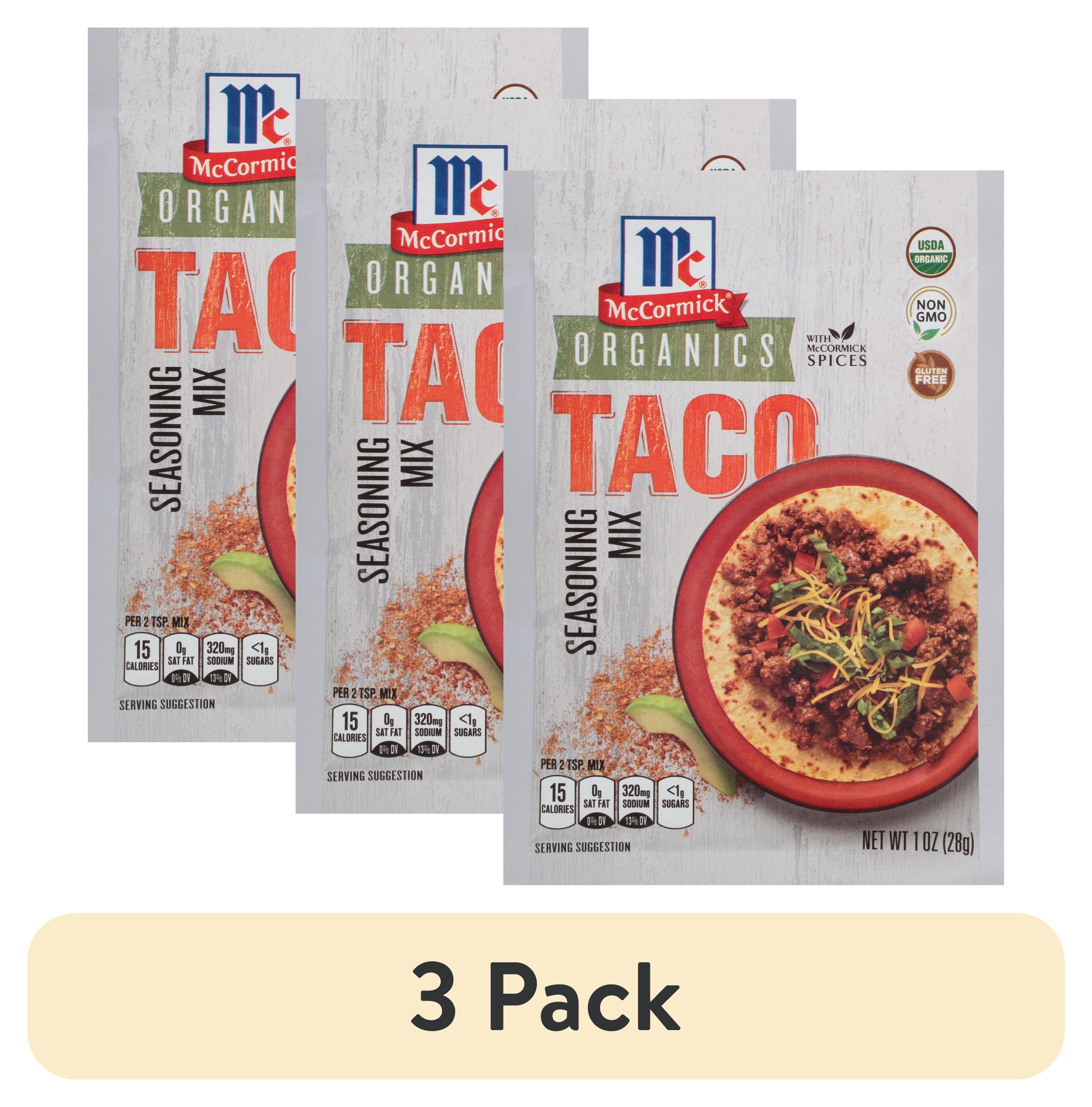 (3 pack) McCormick Organics Gluten Free Taco Seasoning Mix, 1.0 oz Packet