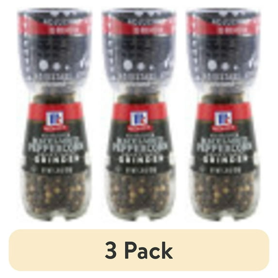 (3 pack) McCormick Premium Black & White Peppercorn Grinder, 1.26 oz Bottle