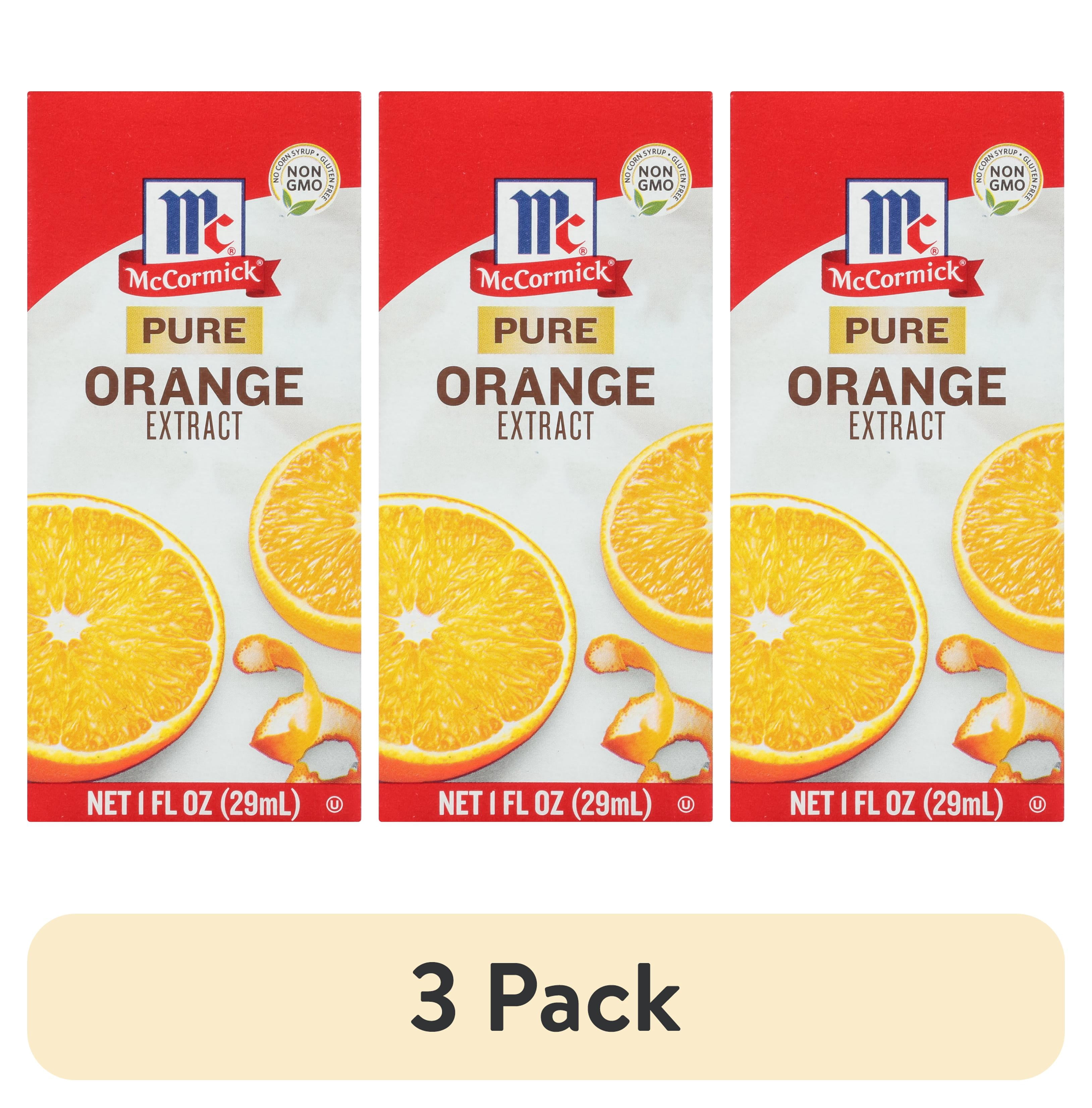 (3 pack) McCormick Kosher Pure Orange Extract, 1.0 fl oz Box
