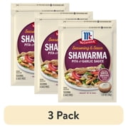 (3 pack) McCormick Shawarma Pita & Garlic Sauce Seasoning & Sauce Duo, 1.37 oz Packet
