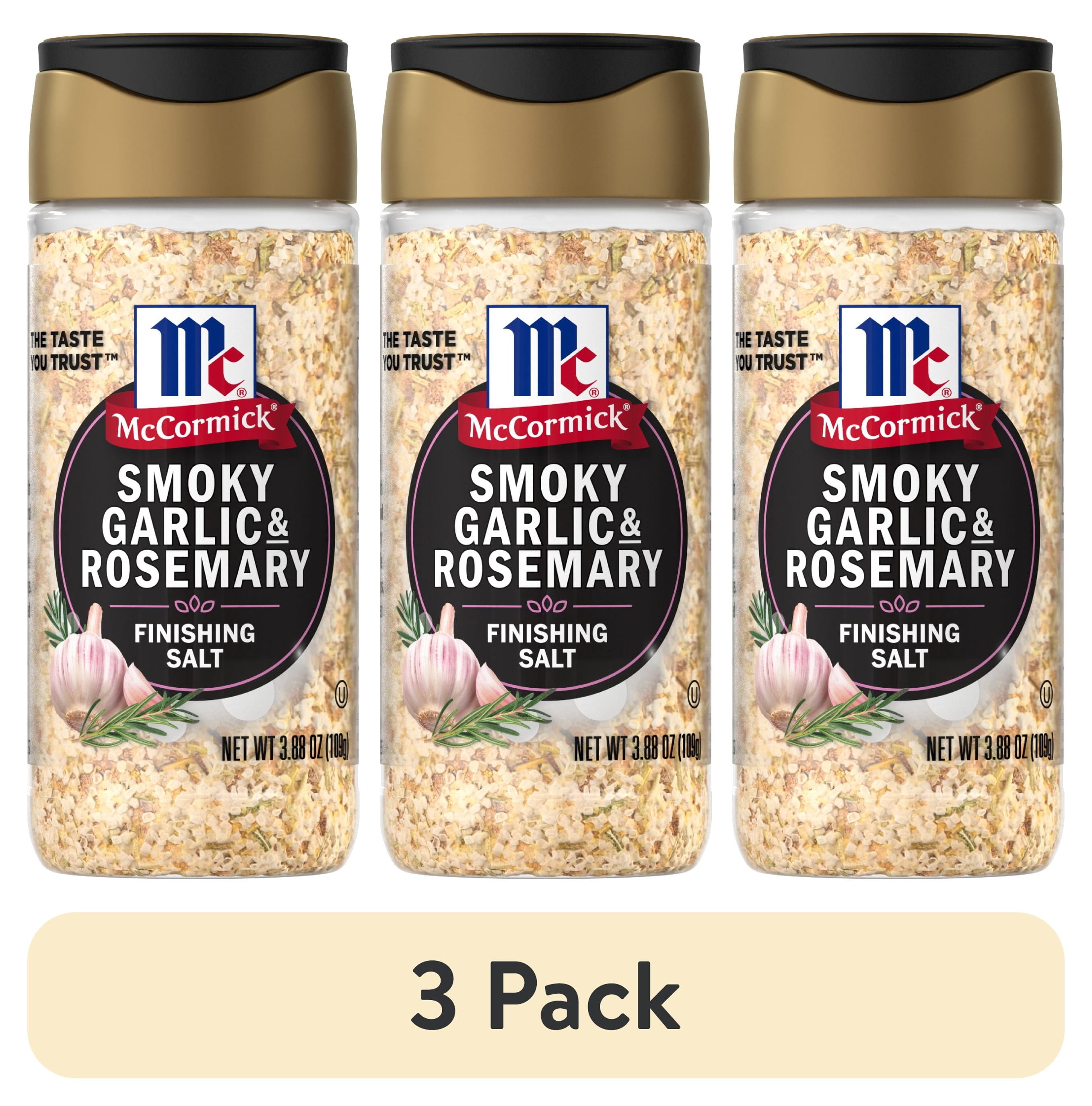 (3 pack) McCormick Kosher Smoky Garlic and Rosemary Finishing Salt, 3.88 oz Bottle