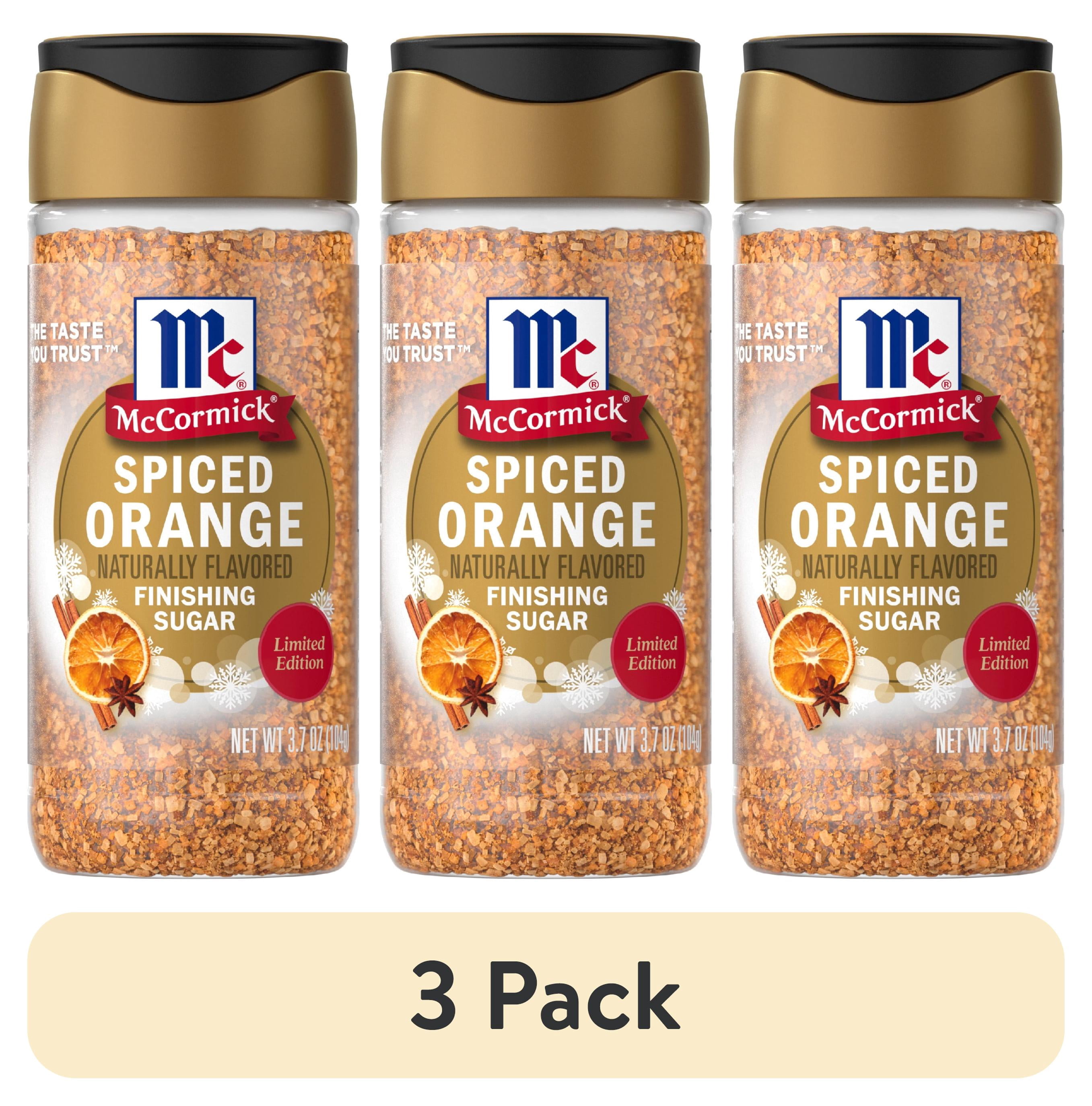 (3 pack) McCormick Spiced Orange Finishing Sugar, 3.7 oz Bottle