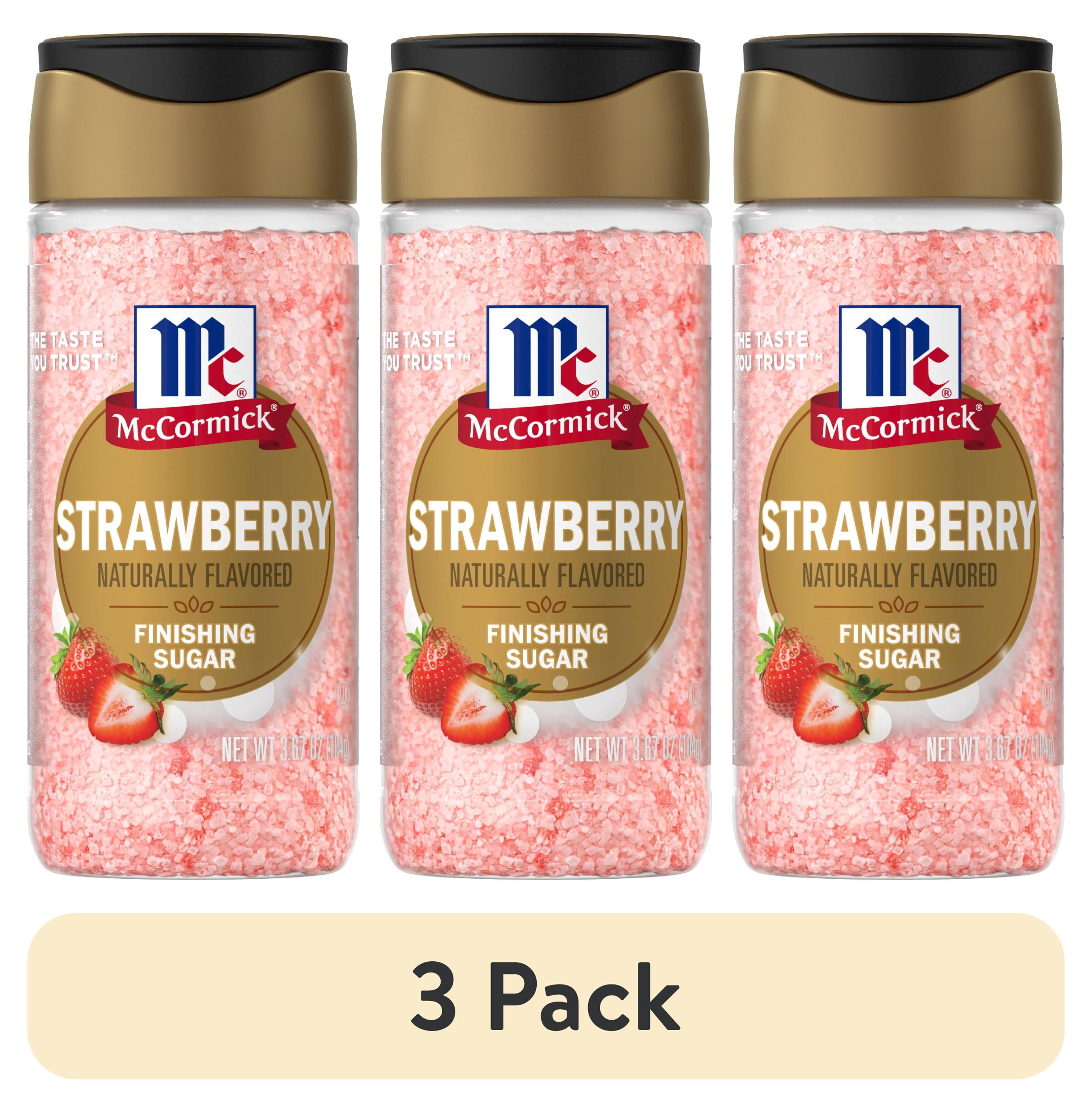 (3 pack) McCormick Kosher Strawberry Finishing Sugar, 3.67 oz Bottle
