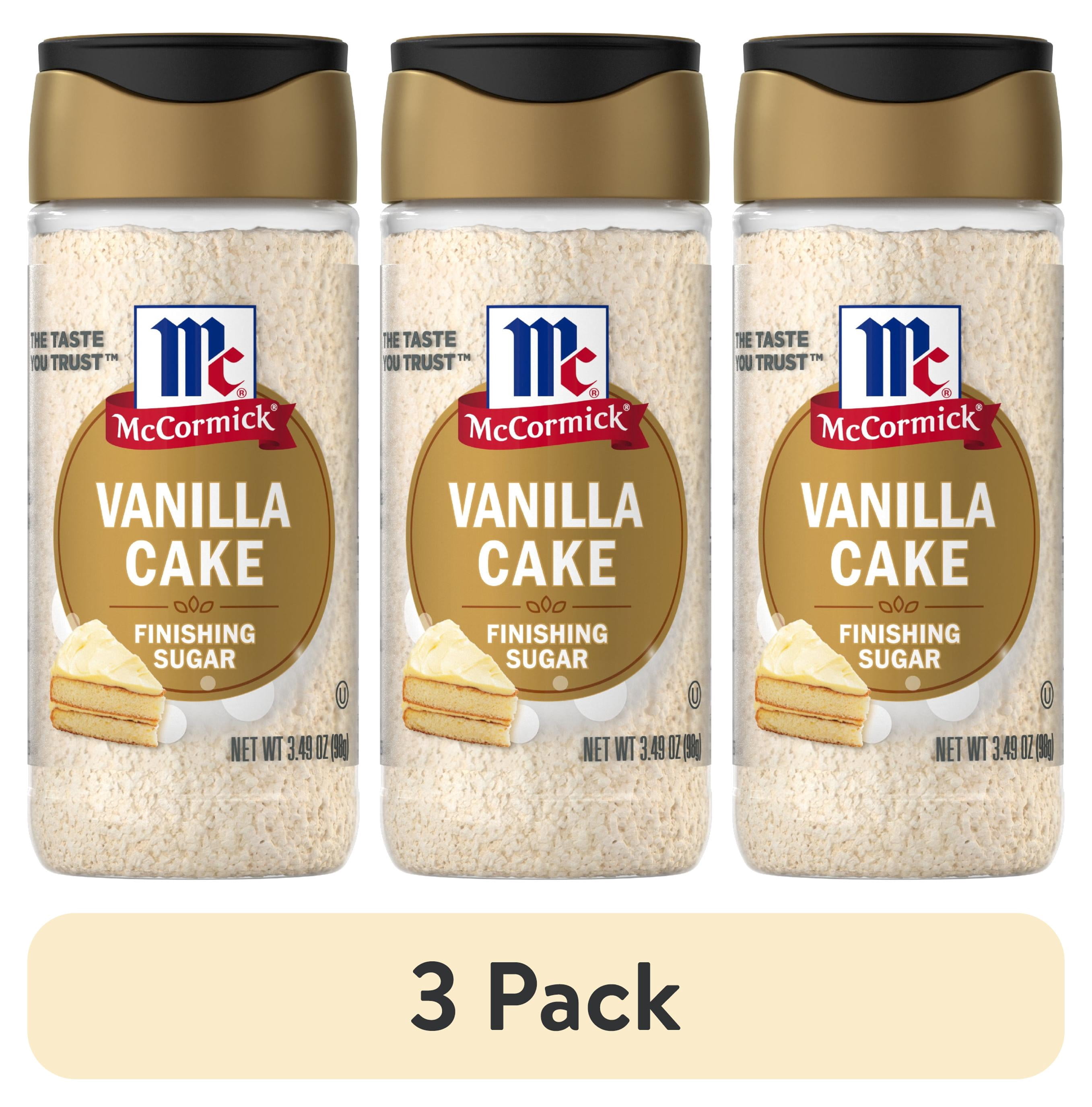 (3 pack) McCormick Kosher Vanilla Cake Finishing Sugar, 3.49 oz Bottle