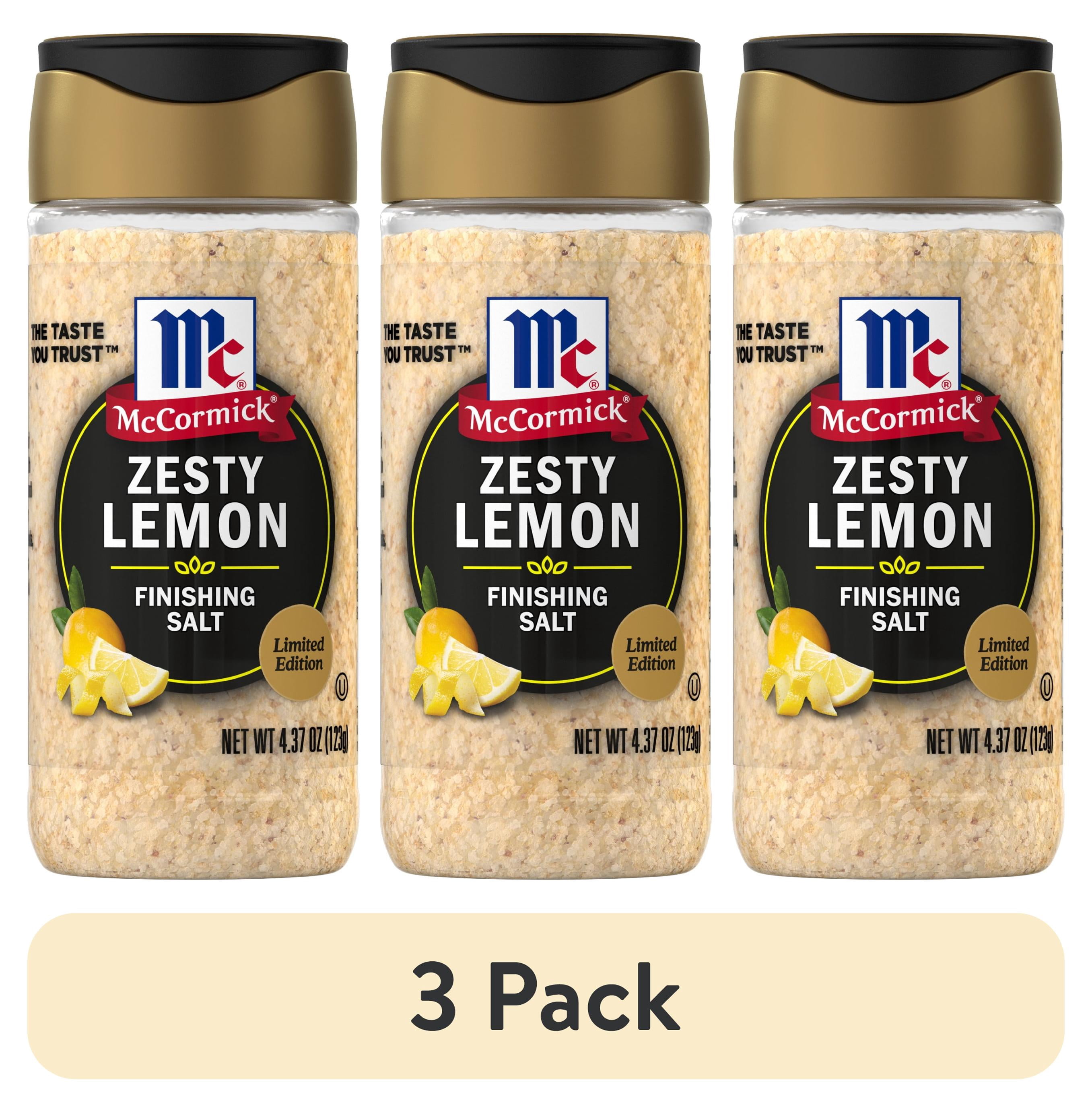 (3 pack) McCormick Zesty Lemon Finishing Salt, 4.37 oz Bottle