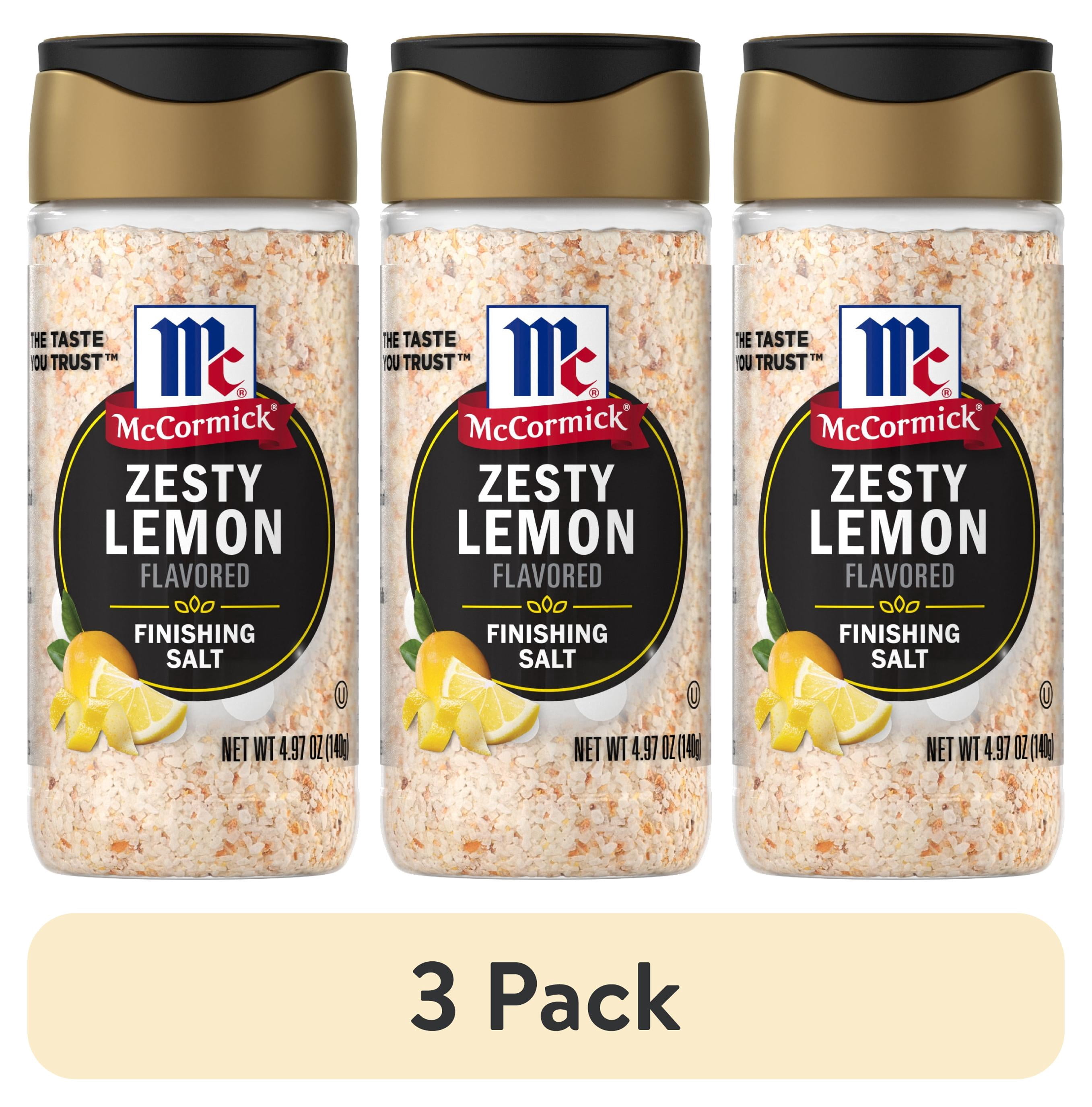 (3 pack) McCormick Kosher Zesty Lemon Finishing Salt, 4.97 oz Bottle