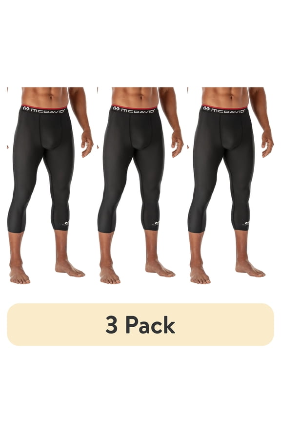 (1 pack) McDavid Sport Compression 3/4 Tight Athletic Pants, Black, Adult Large, Unisex