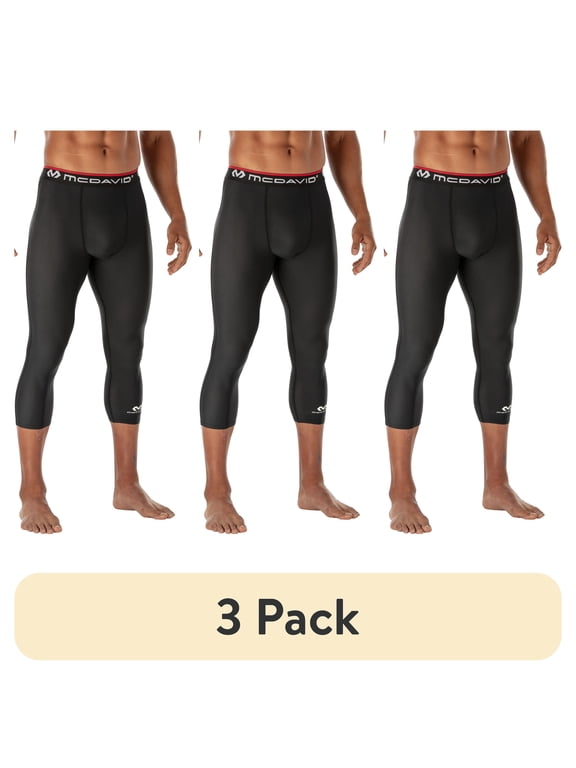 (1 pack) McDavid Sport Compression 3/4 Tight Athletic Pants, Black, Adult Large, Unisex
