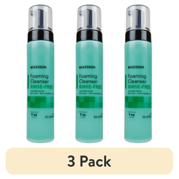 (3 pack) McKesson Foaming Rinse-Free Body Wash with Aloe - Cucumber Melon, 9 oz, 1 Ct