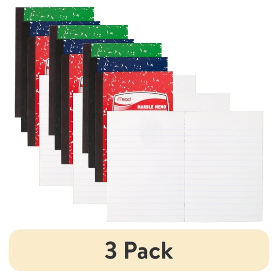 (3 pack) Mead, MEA45417, Square Deal Colored Memo Book, 1 Each