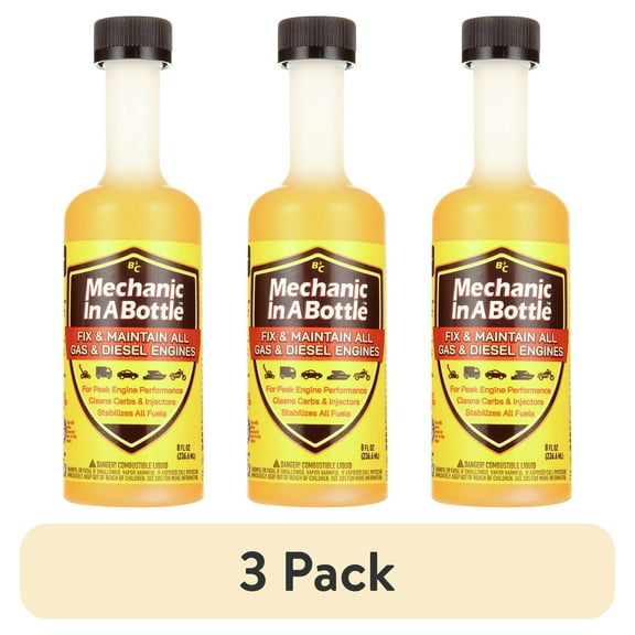 (3 pack) Mechanic in a Bottle Fuel System Fix All Fuel Additive, 8 oz bottle