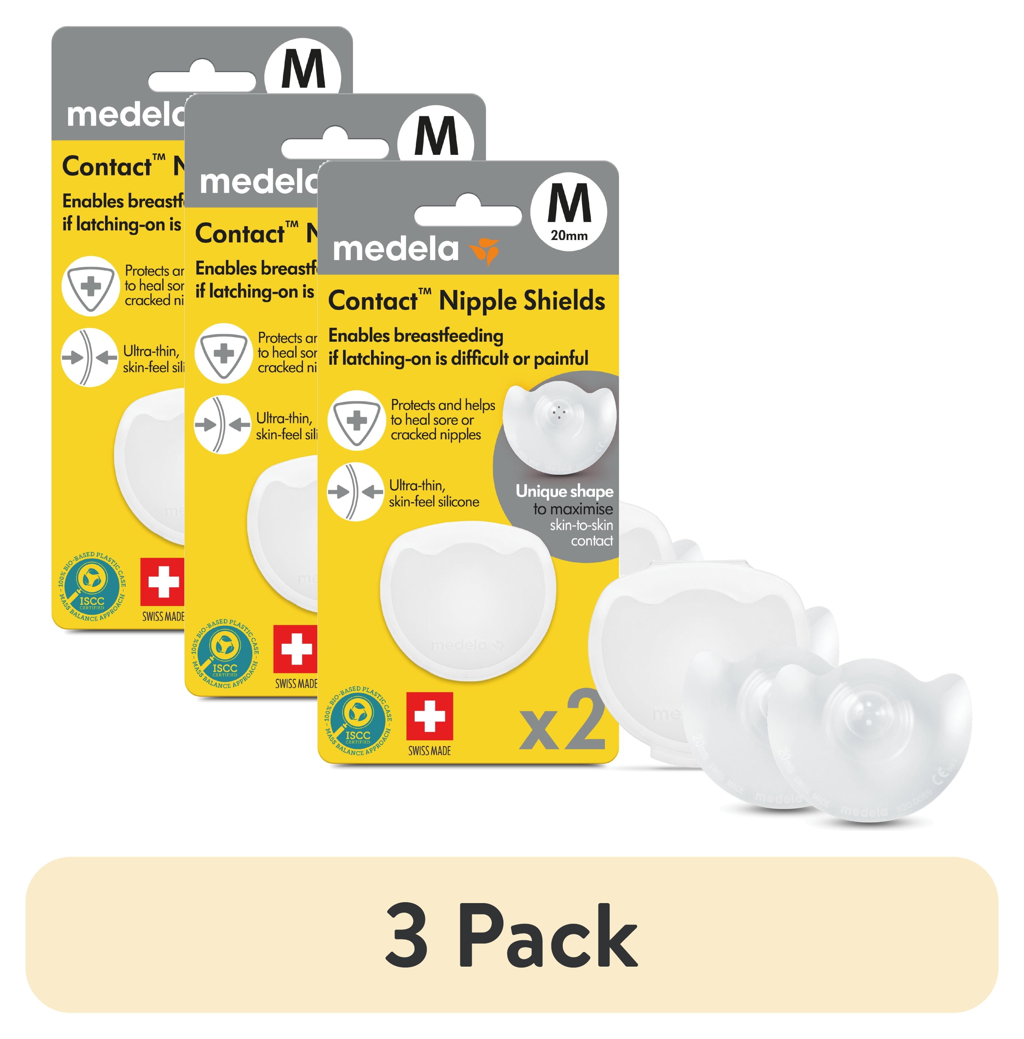 3 pack) Medela Contact Nipple Shields, 20mm with Carrying Case