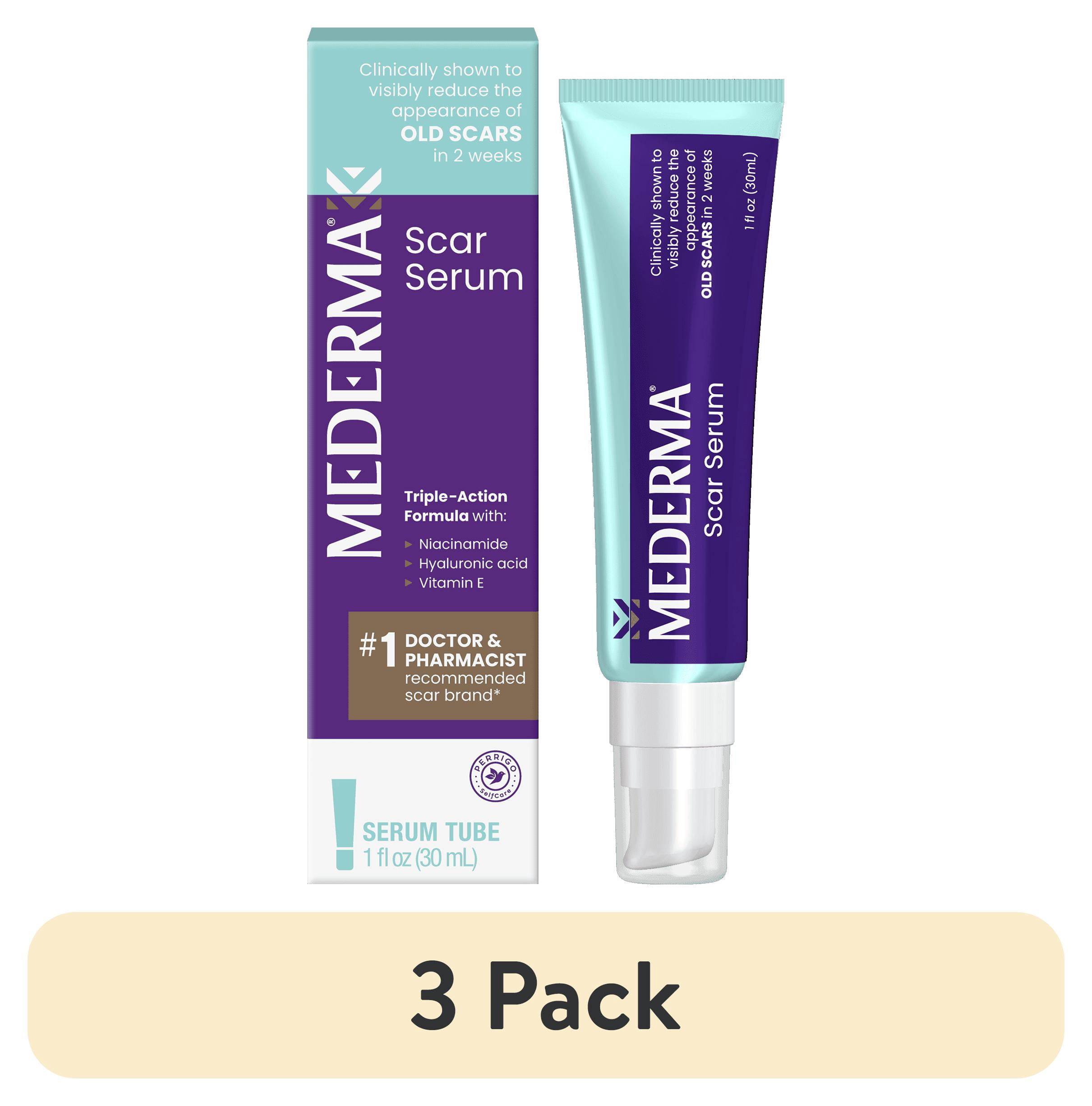 (3 pack) Mederma Scar Serum – Triple-Action Formula with Vitamin E, Hyaluronic Acid & Niacinamide – Clinically Shown to Reduce Old Scars,  1 Fl. Oz.