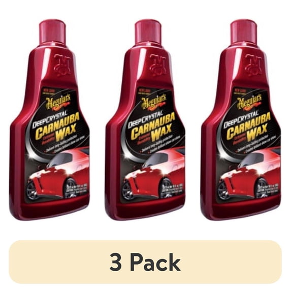 (3 pack) Meguiar’s Deep Crystal Carnauba Wax – Protective Wax Barrier Locks in Shine and Gloss – A2216, 16 oz