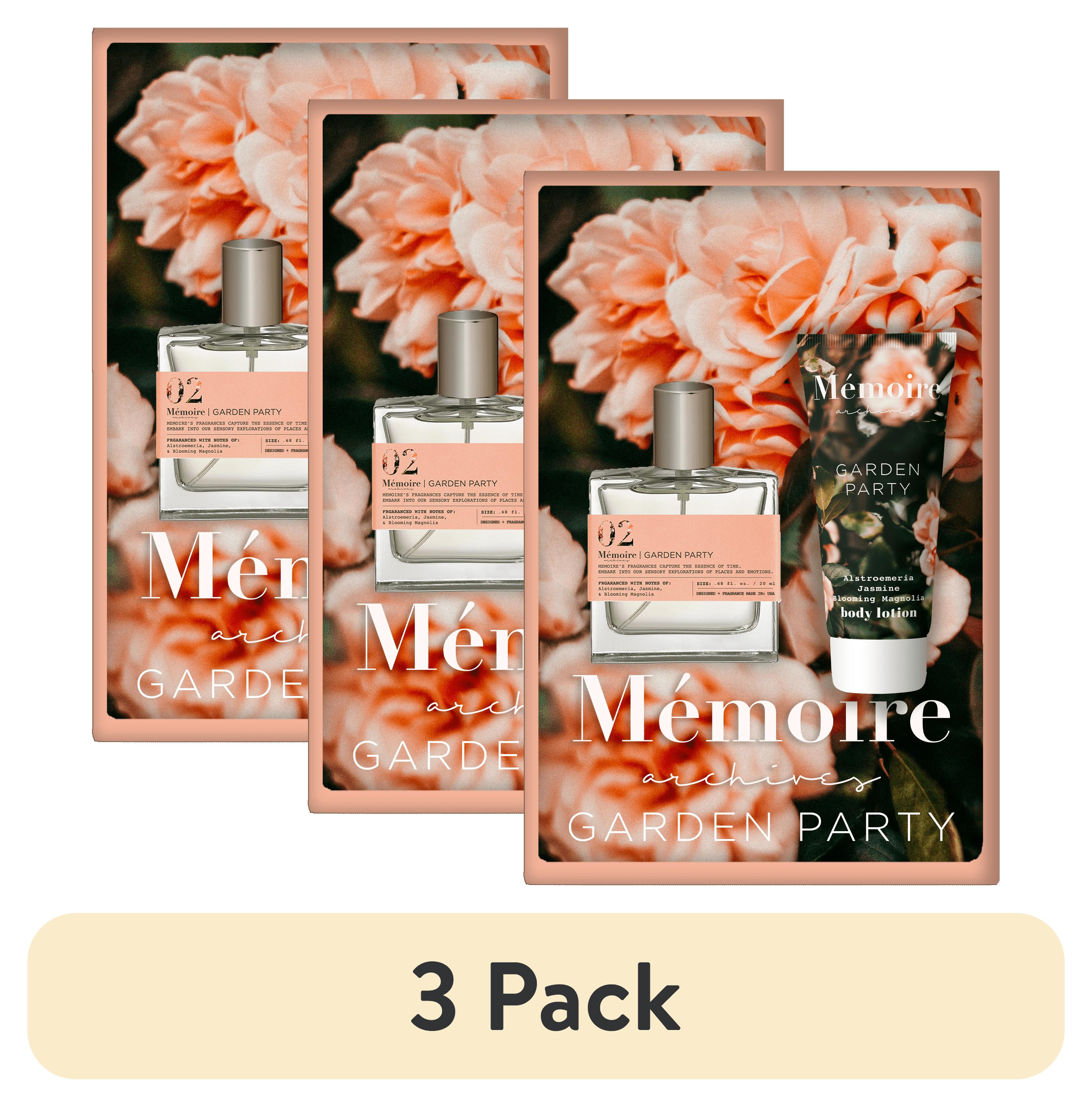 3 pack) Memoire Garden Party Fragrance Gift Set for Women with