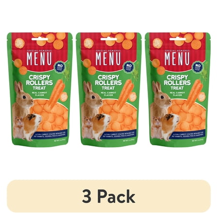 (3 pack) Menu Branded Crispy Roller Small Animal Treats 2oz