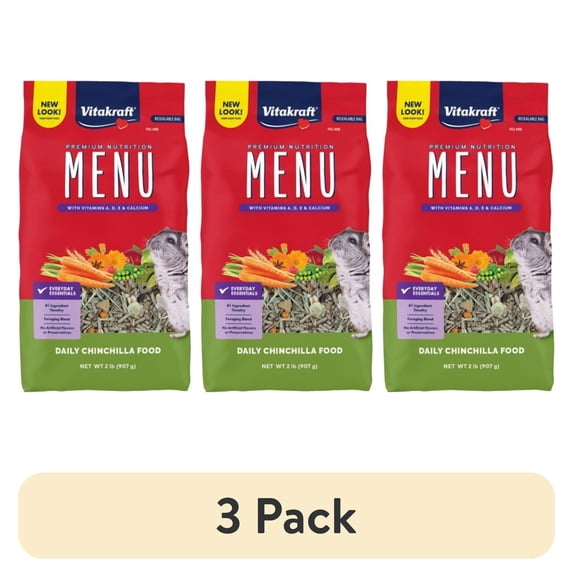 (3 pack) Menu Chinchilla Food with Timothy