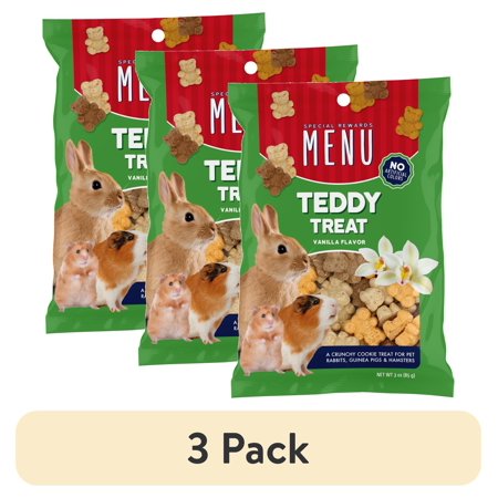 (3 pack) Menu Teddy Small Animal Treat 3oz