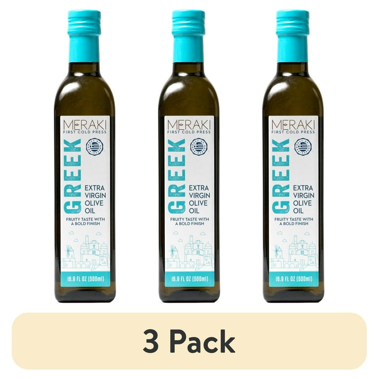 3 pack) Meraki Greek Extra Virgin Olive Oil 16.9floz - Walmart.com