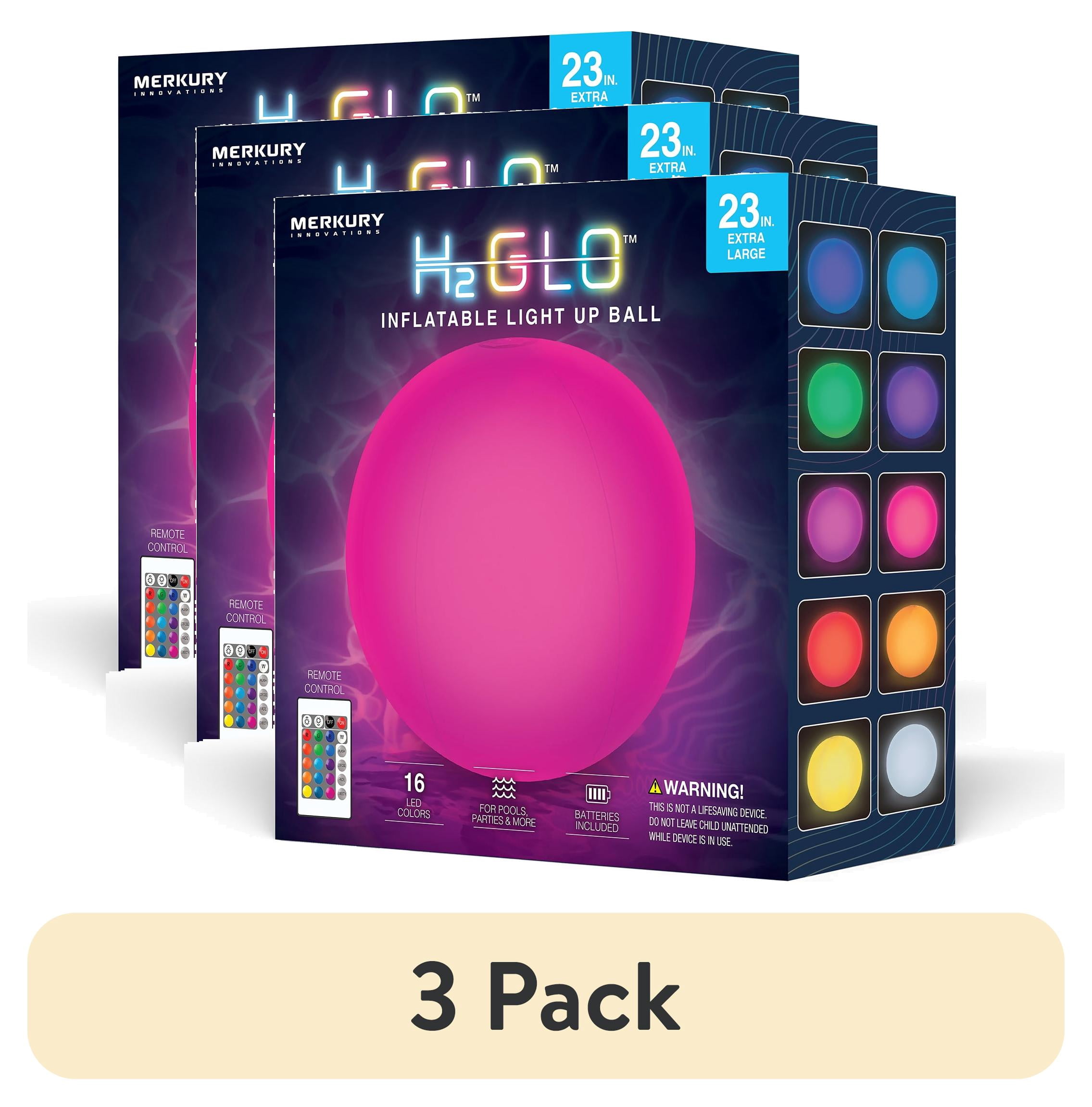 Sphere Remote (3 pack) Merkury Innovations 23.6 in Inflatable LED Beach Ball ...