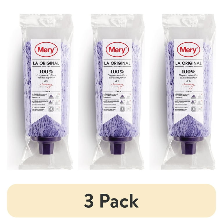 mery 3 pack) Mery Purple 100% Microfiber Screw-on Mop Head - Walmart.com